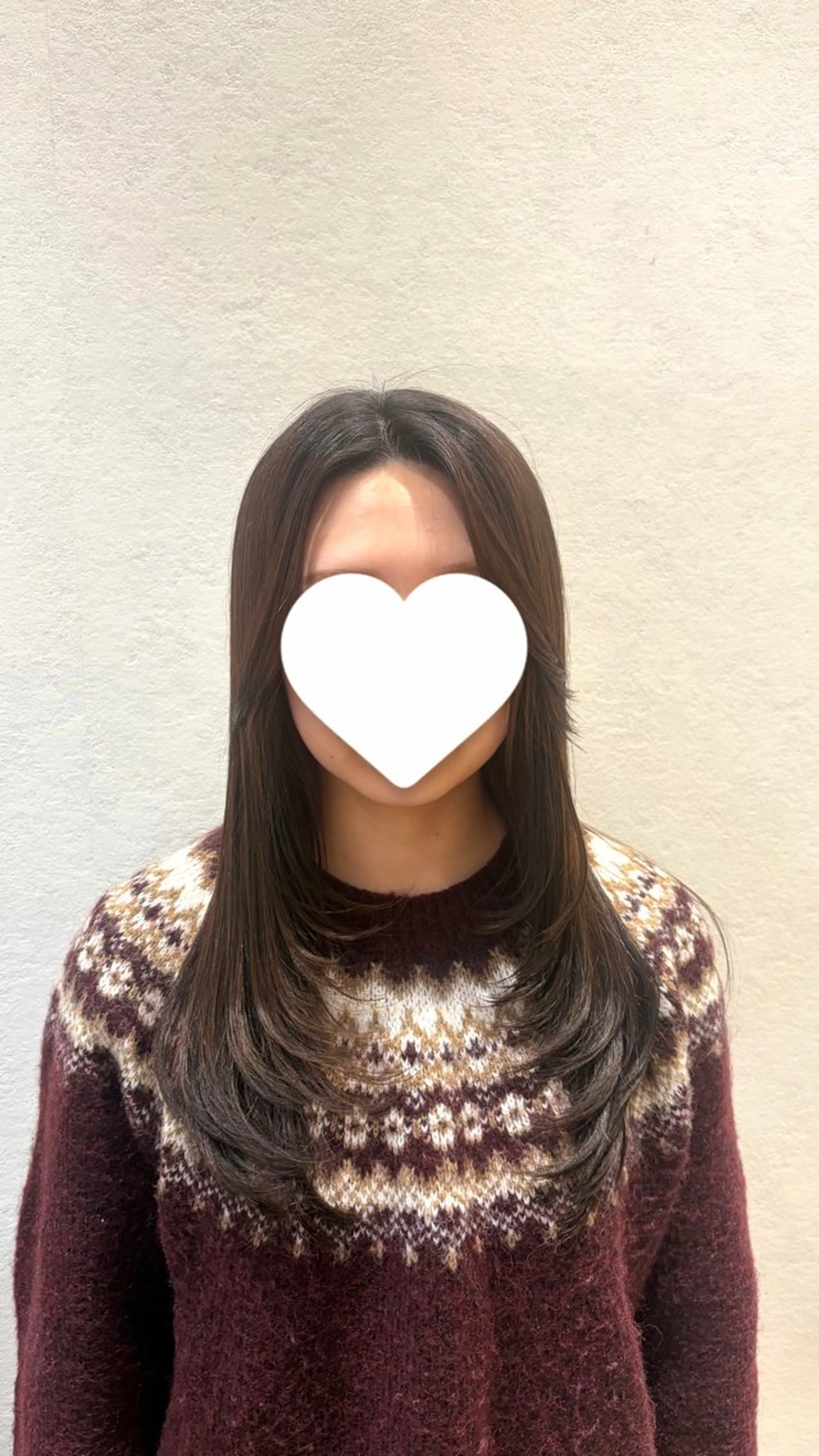 セミロング レイヤーカット 似合わせカット レイヤーカット/韓国 ヘア/透明感カラーのヘアスタイル