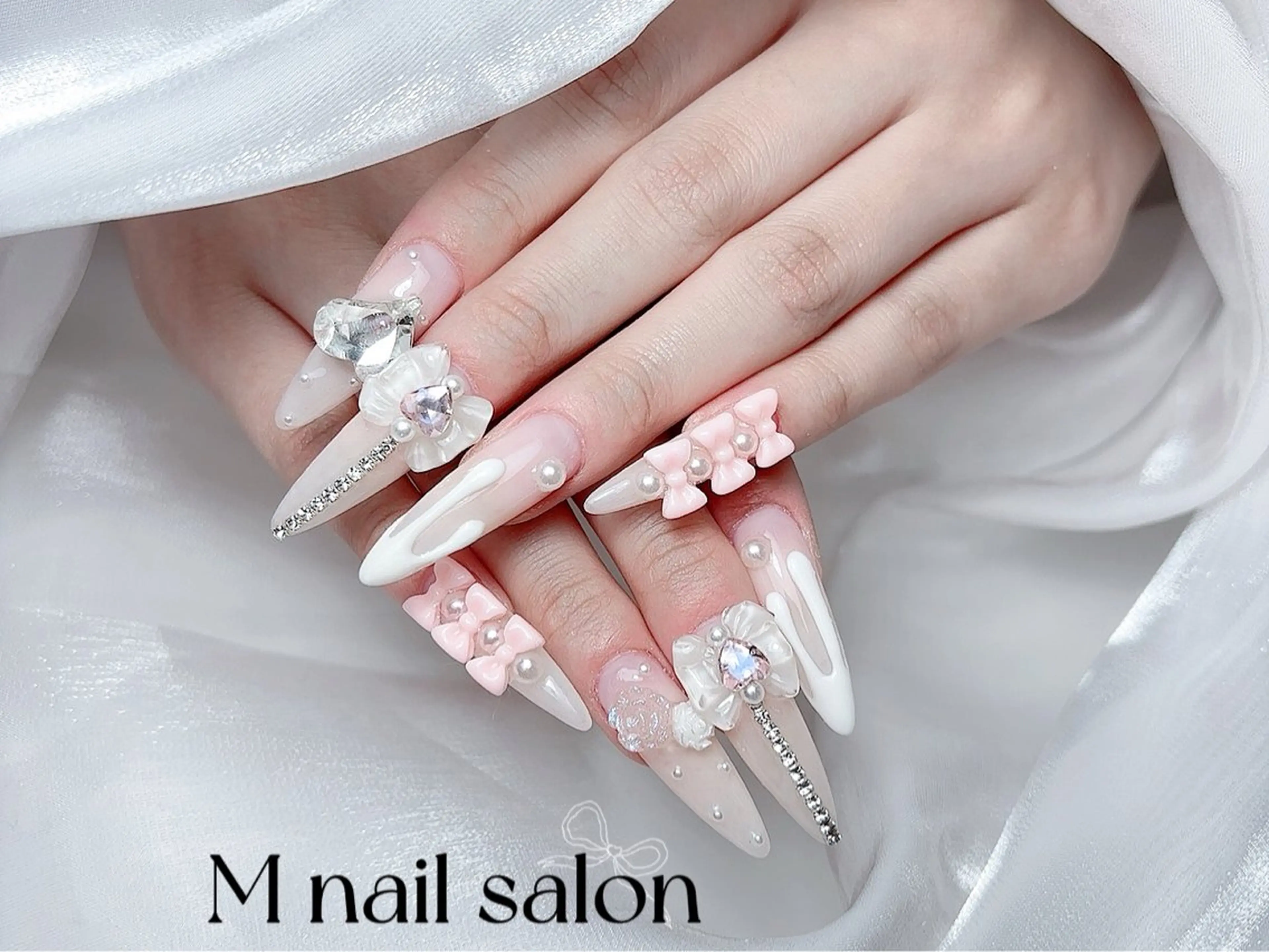 ネイル ハンドネイル M🌷nail 長さだし専門店のネイルデザイン