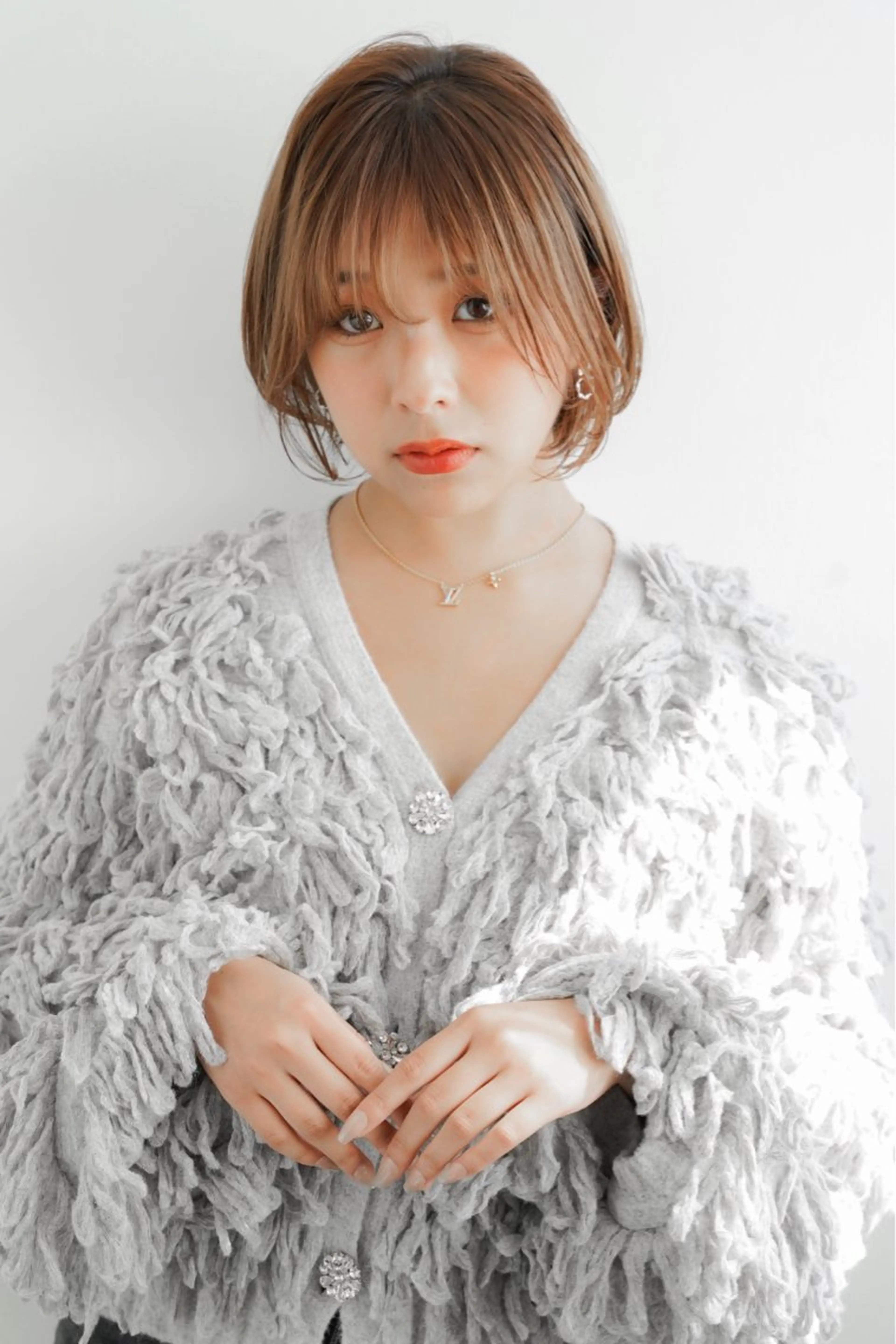 ショート カラー ショートヘア 小顔カット ハイライト 石橋 瑞穂のヘアスタイル