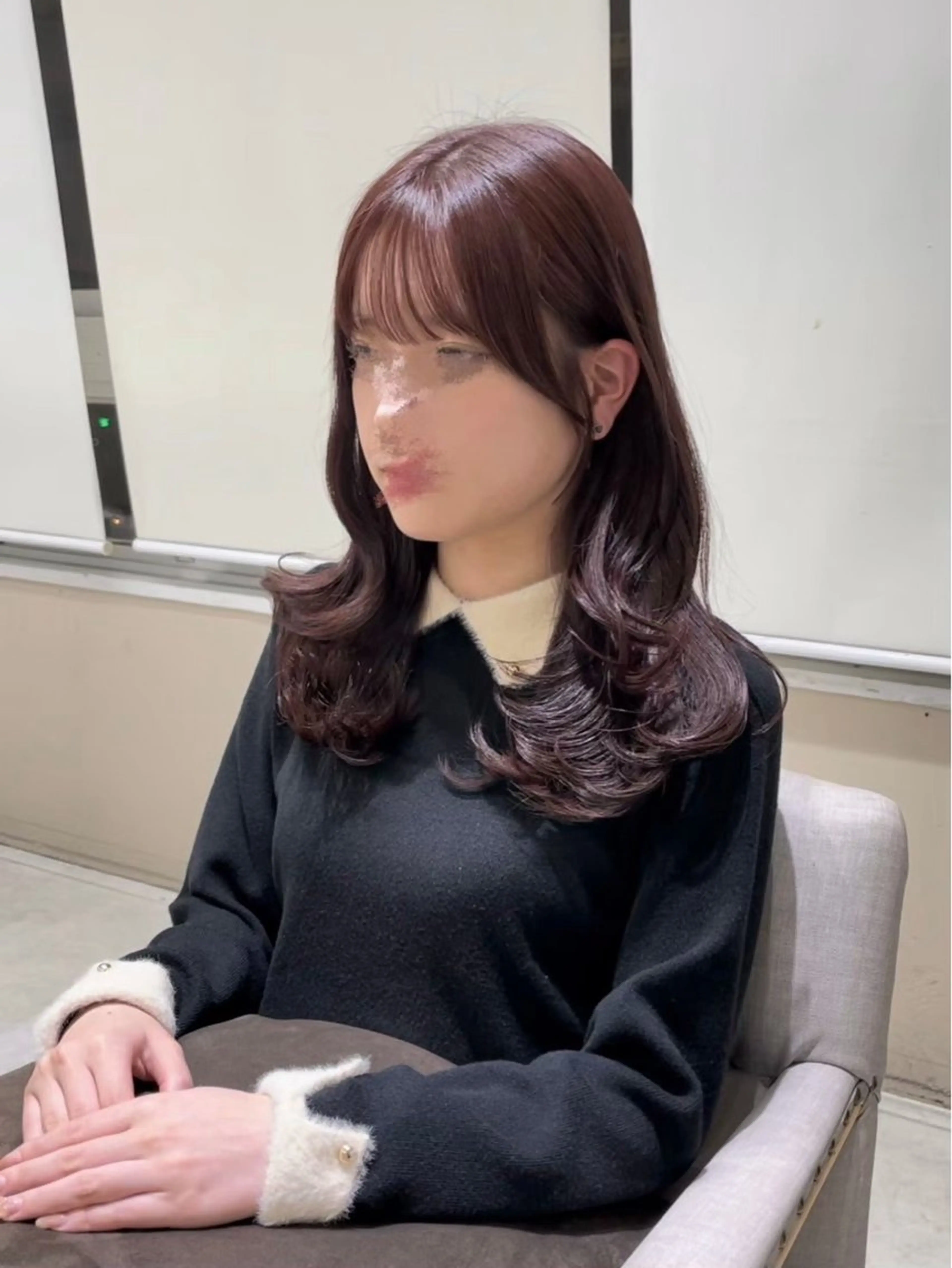 セミロング 三宮/レイヤーカット /髪質改善/縮毛矯正のヘアスタイル