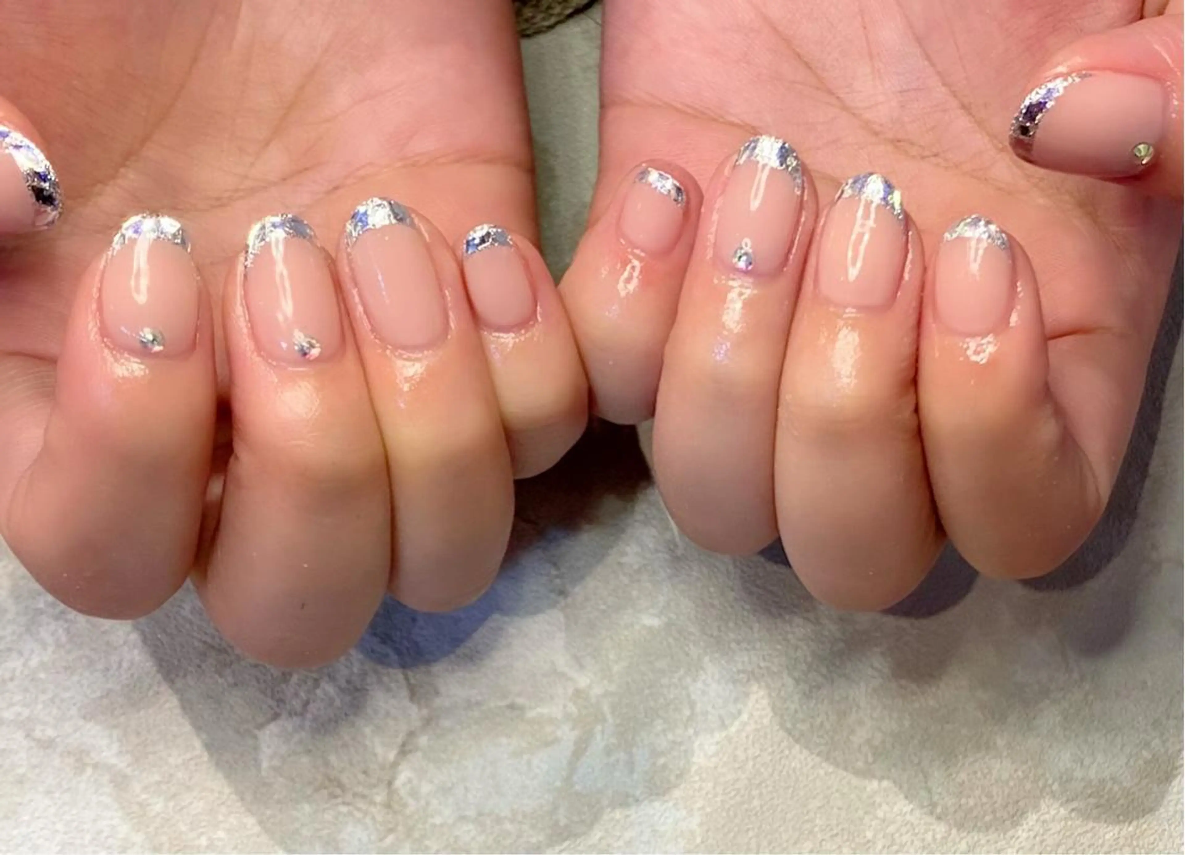 ネイル フレンチネイル ガラスフレンチ ハンドネイル Lino+ ネイル&よもぎ蒸しのネイルデザイン