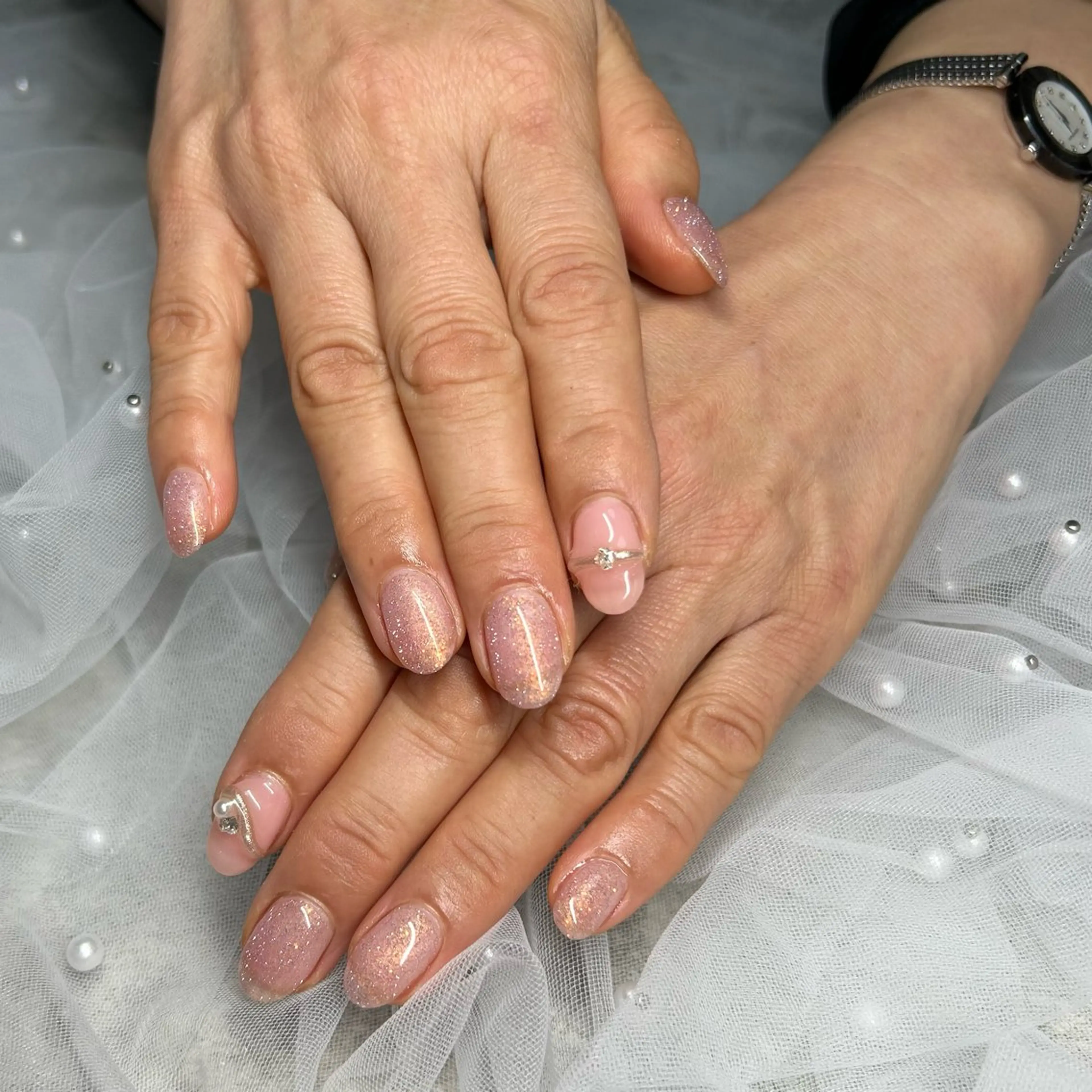 ネイル フラッシュネイル キラキラネイル ハンドネイル ten nail salon　かえでのネイルデザイン