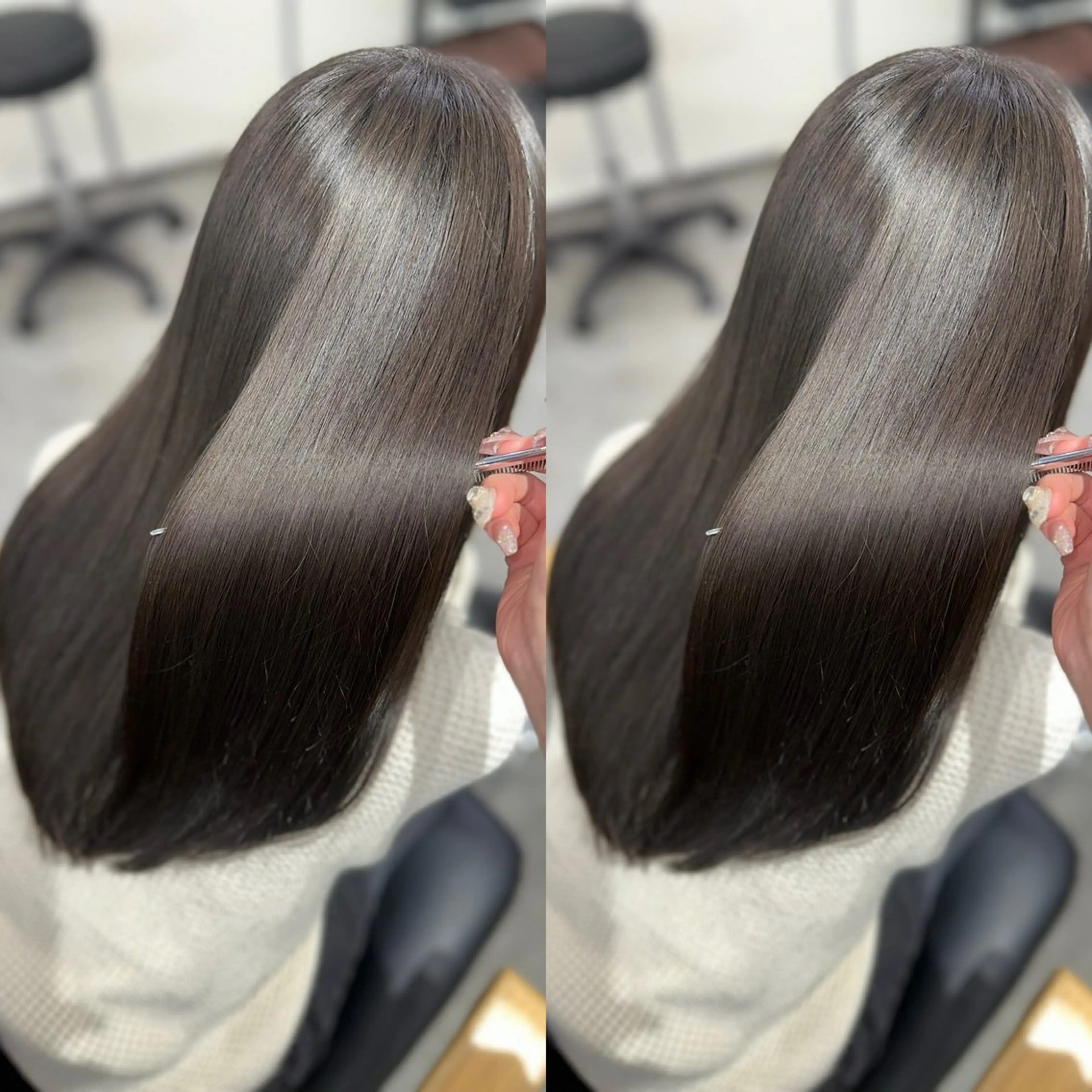 ロング カラー ヘアアレンジ 髪質改善 縮毛矯正 トリートメント 酸性ストレート 酸熱トリートメント カット 縮毛矯正 トリートメント 縮毛矯正/髪質改善/ レイヤー代々木/木下のヘアスタイル