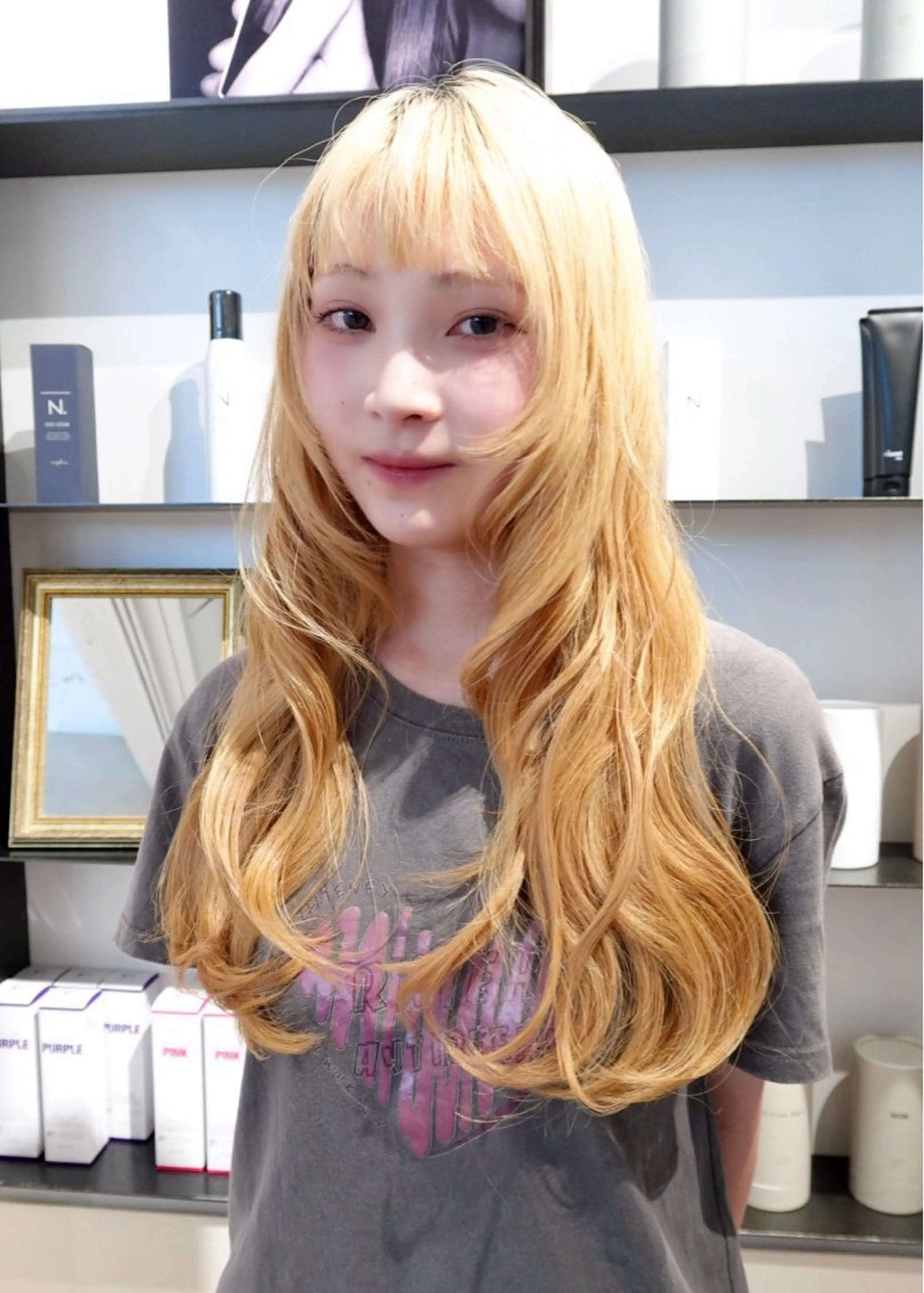 ロング カラー カット ヘアカラー ハイトーン/レイヤー nail 百咲💌のヘアスタイル