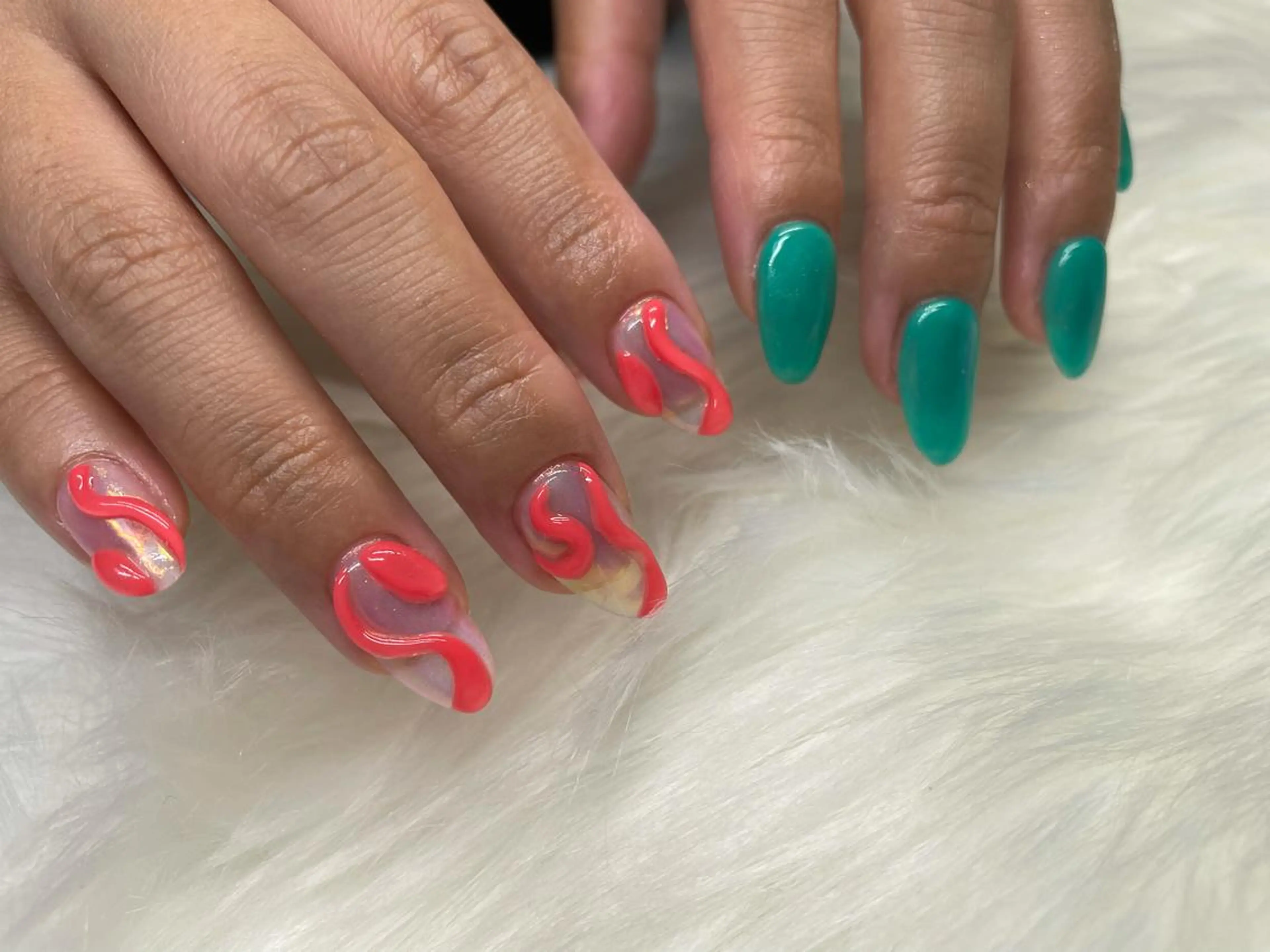 ロング カラー ヘアアレンジ キッズ ネイル マツエク・マツパ 福田 加奈のネイルデザイン