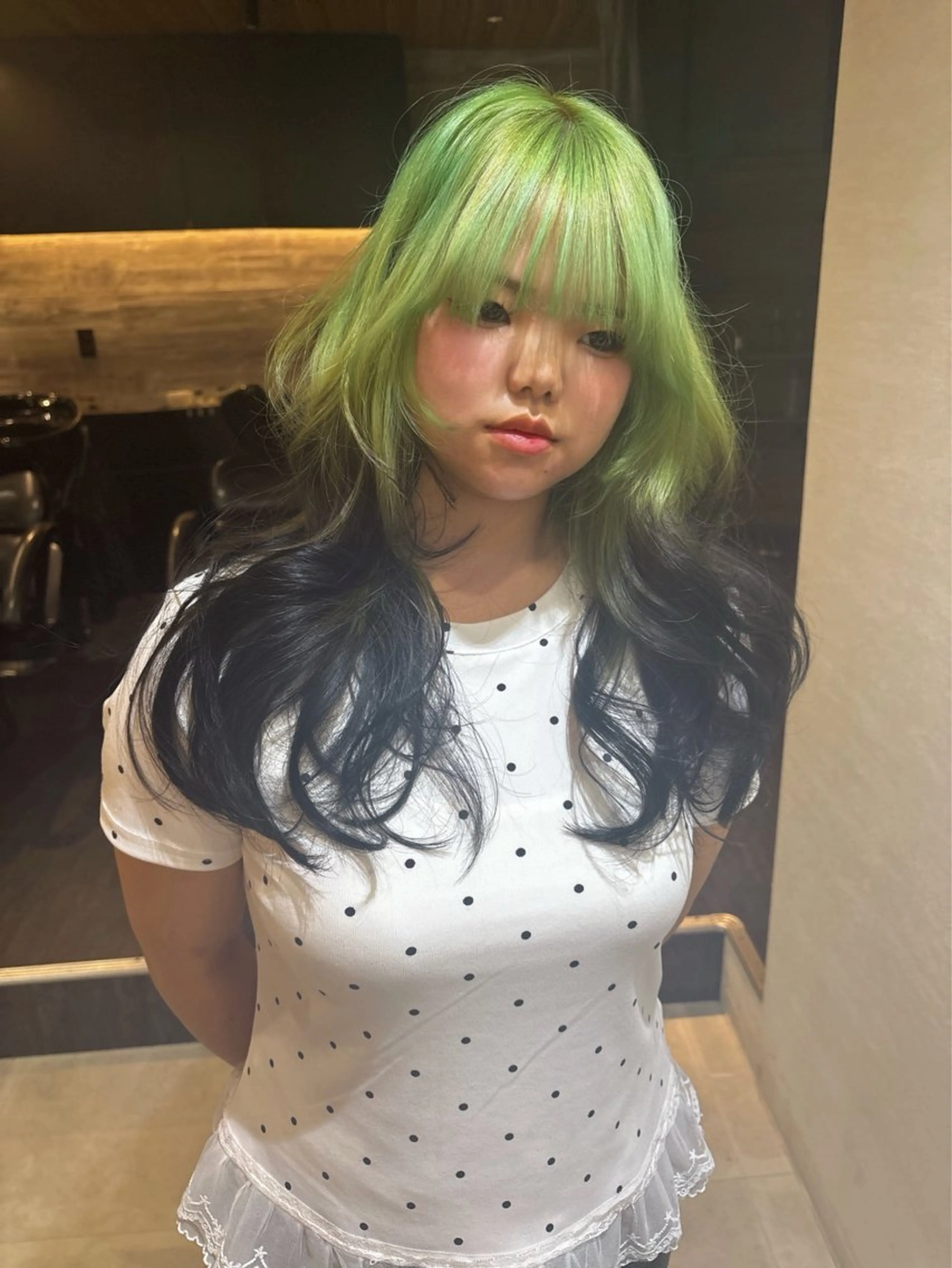 ロング ヘアカラー レイヤーカット/韓国 /艶髪/ダブルカラーのヘアスタイル