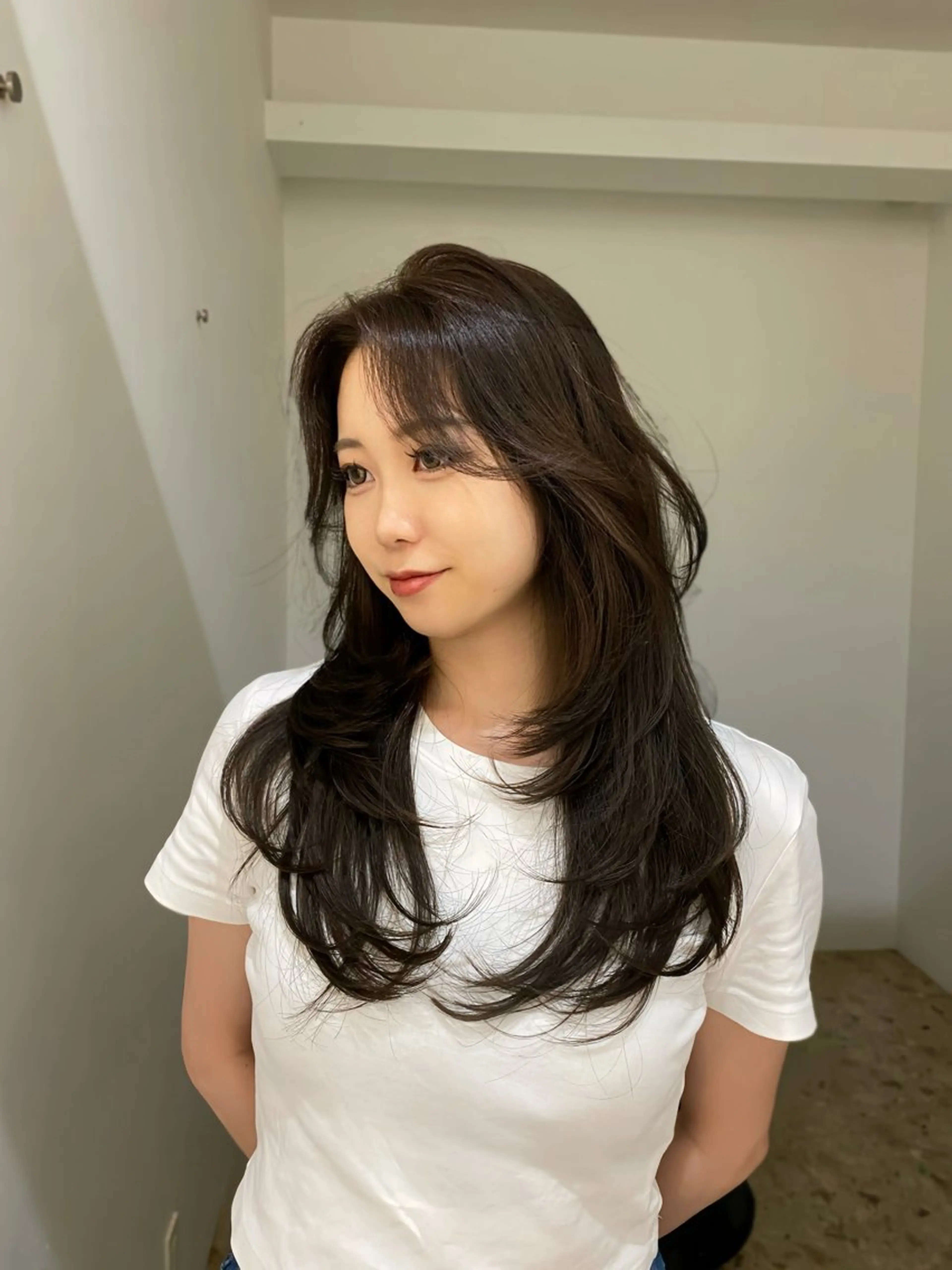 ロング カラー レイヤーカット レイヤー/艶カラー /韓国ヘア/高松のヘアスタイル