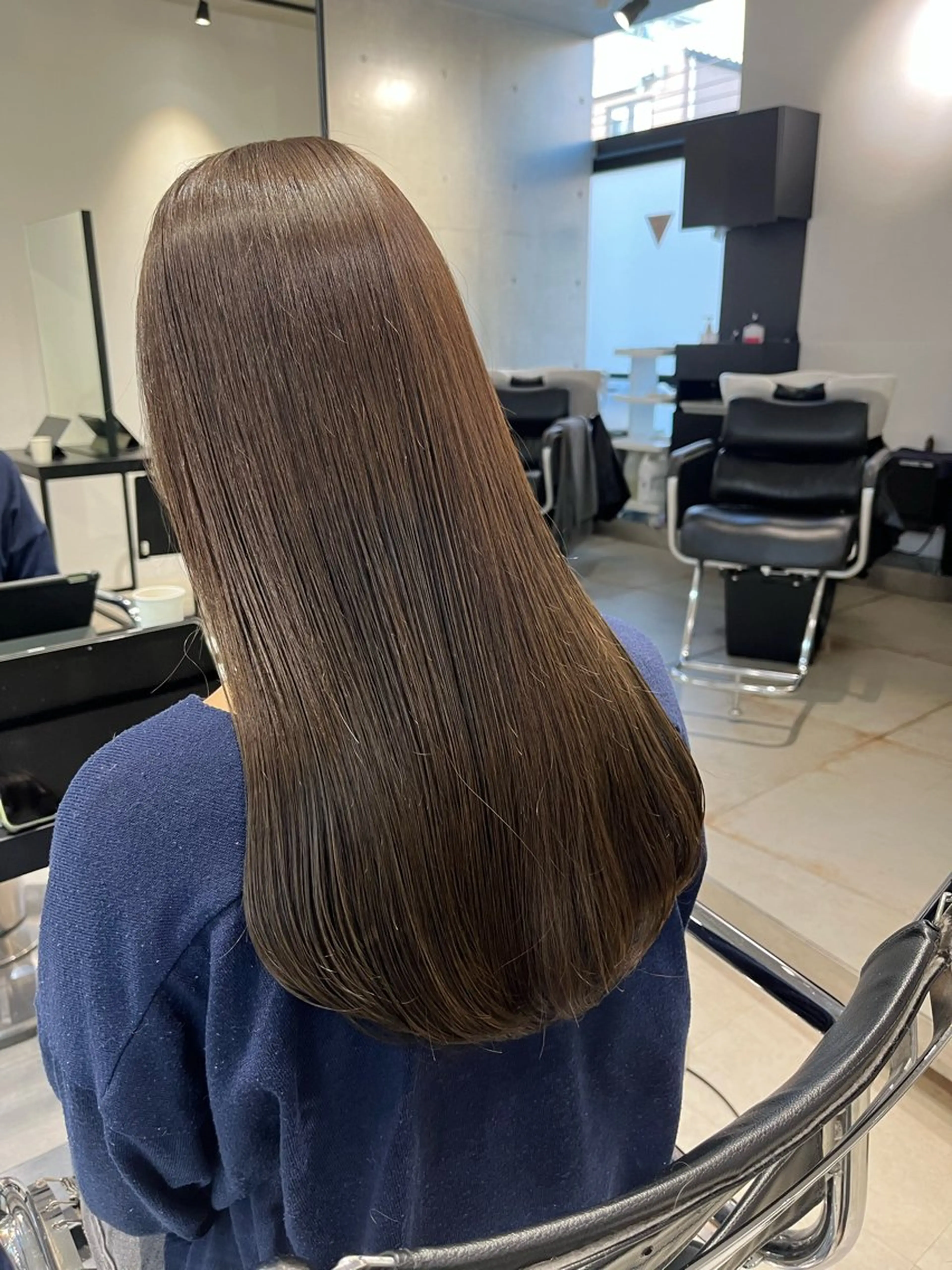 ロング カラー パーマ ヘアアレンジ カット ヘアカラー トリートメント ヘアセット 透明感/オリーブ/ グレージュ/YUKAのヘアスタイル