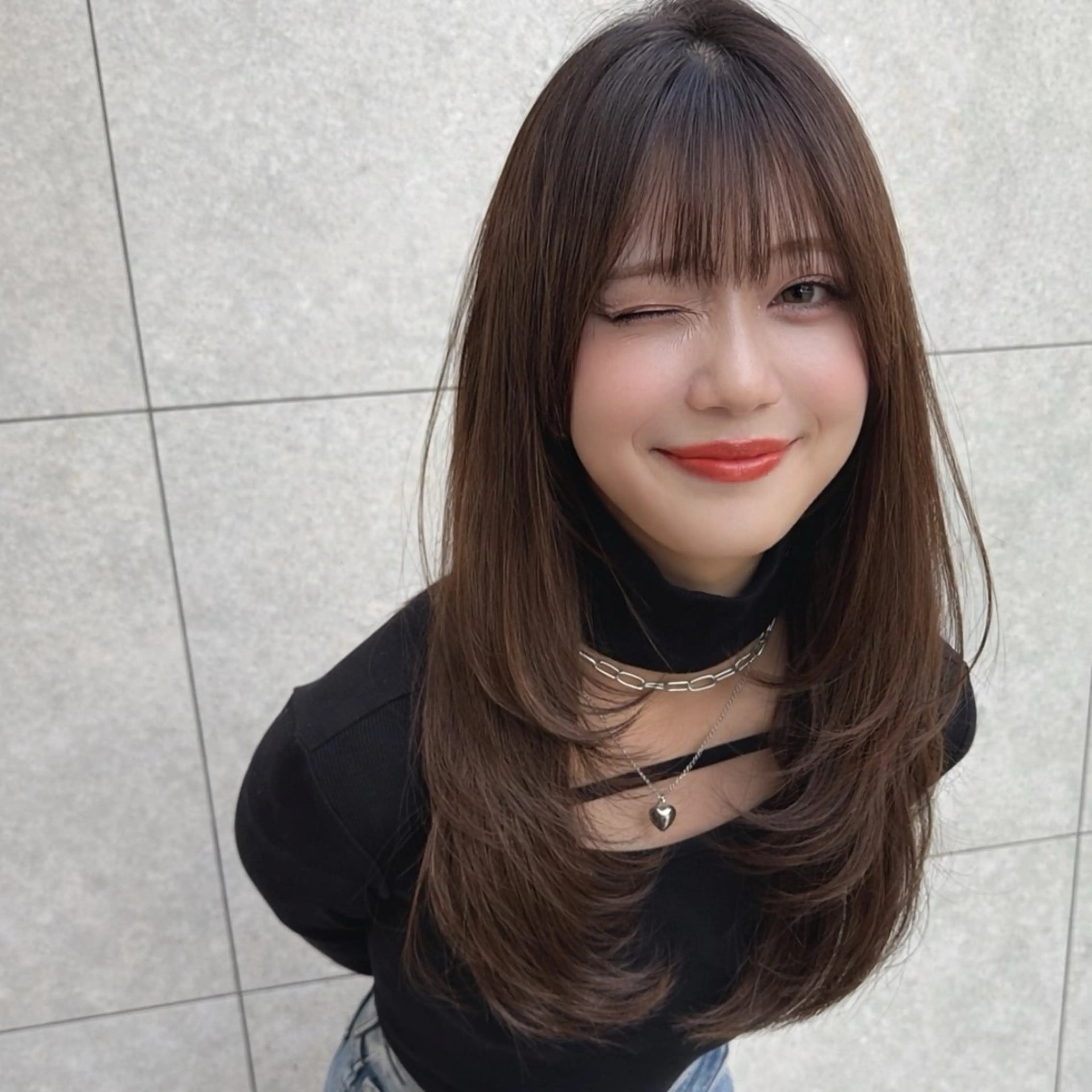 ロング カラー 似合わせカット カット ヘアカラー 縮毛矯正 トリートメント レイヤー/髪質改善 Lond ambreのヘアスタイル