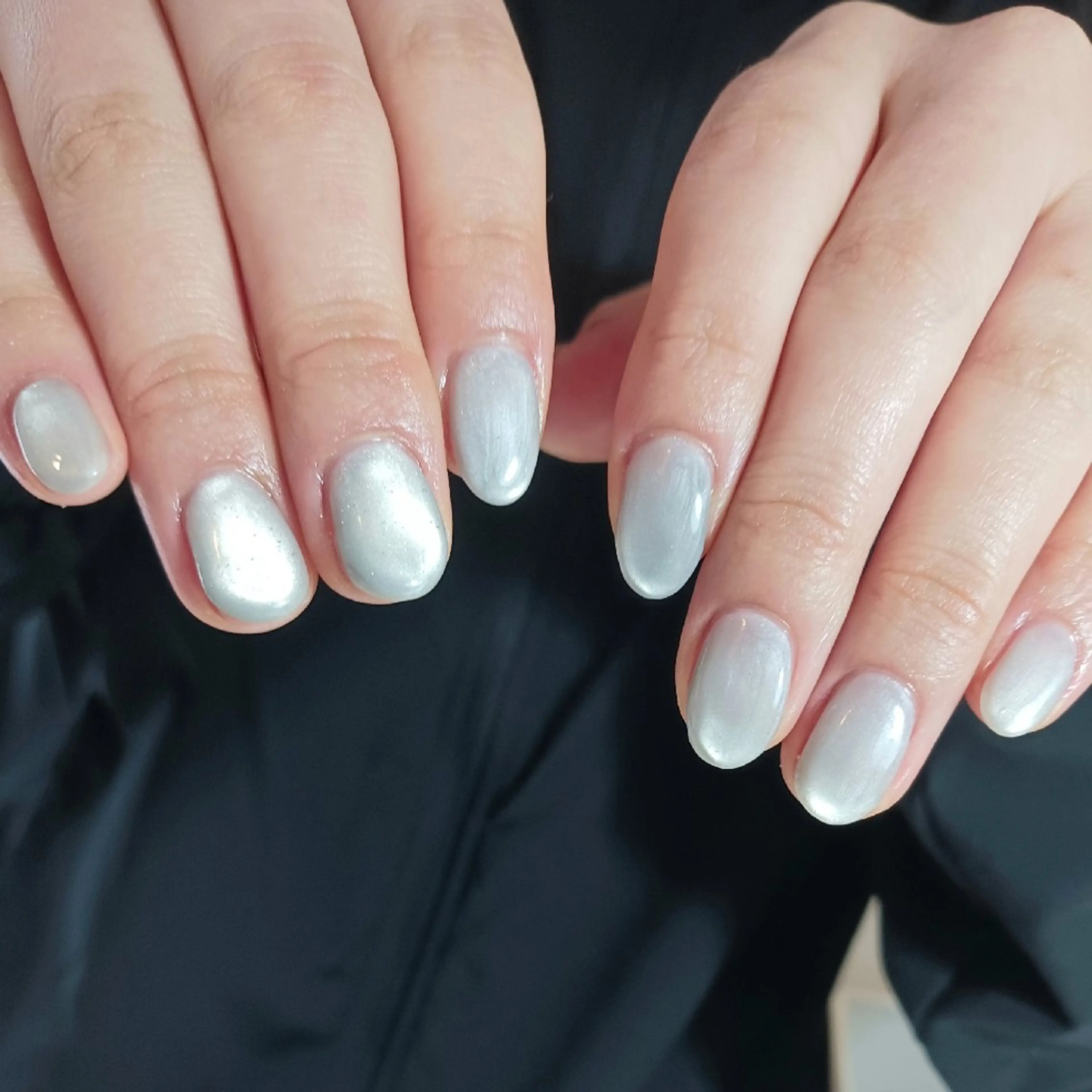 ネイル マグネットネイル 持ち込み オフィスネイル ワンカラーネイル シルバー ハンドネイル owlnail /持込みデザイン専門のネイルデザイン