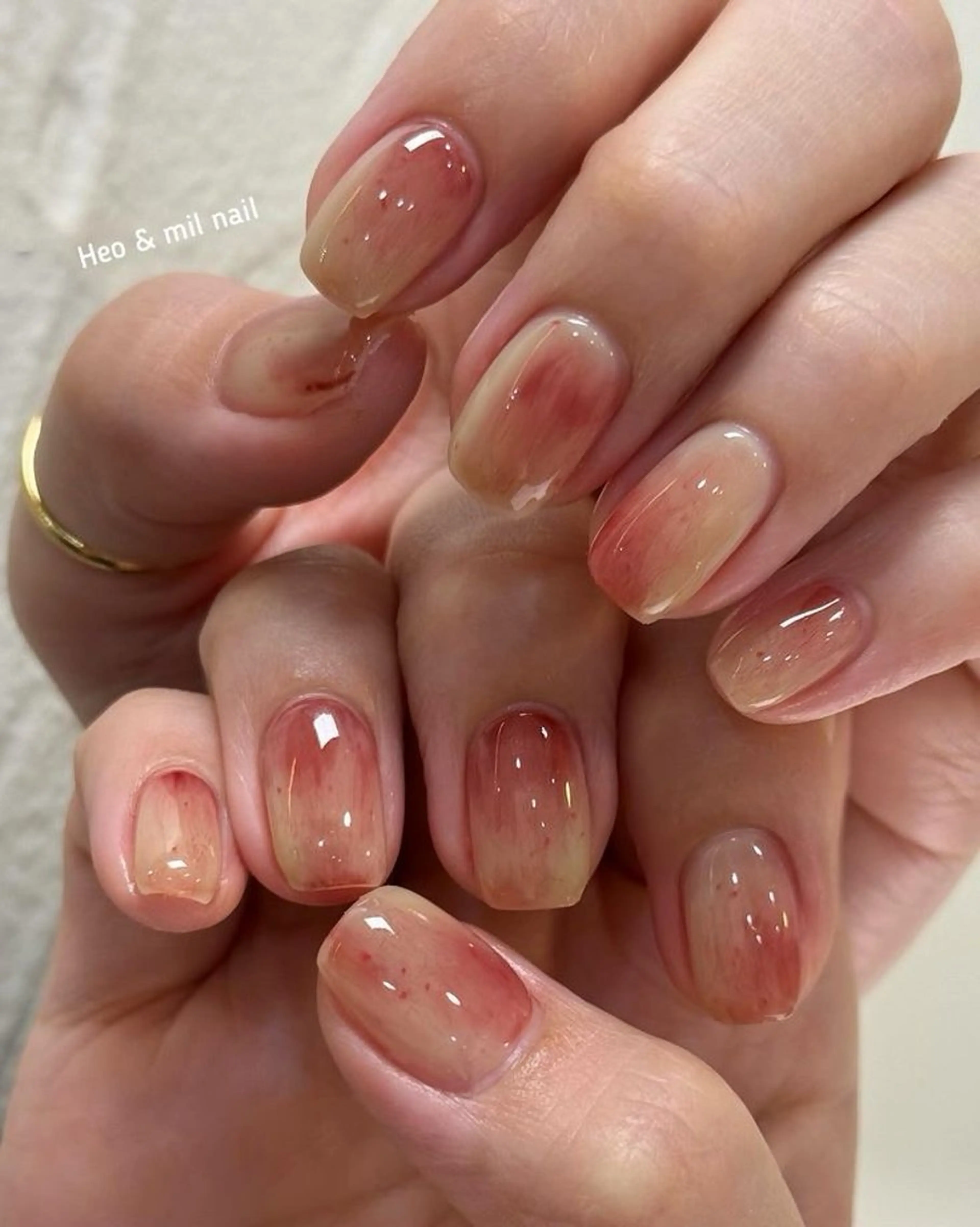 ネイル 韓国ネイル 持ち込み ニュアンスネイル ネイルチップ 冬ネイル RINN ANA.CHUOのネイルデザイン