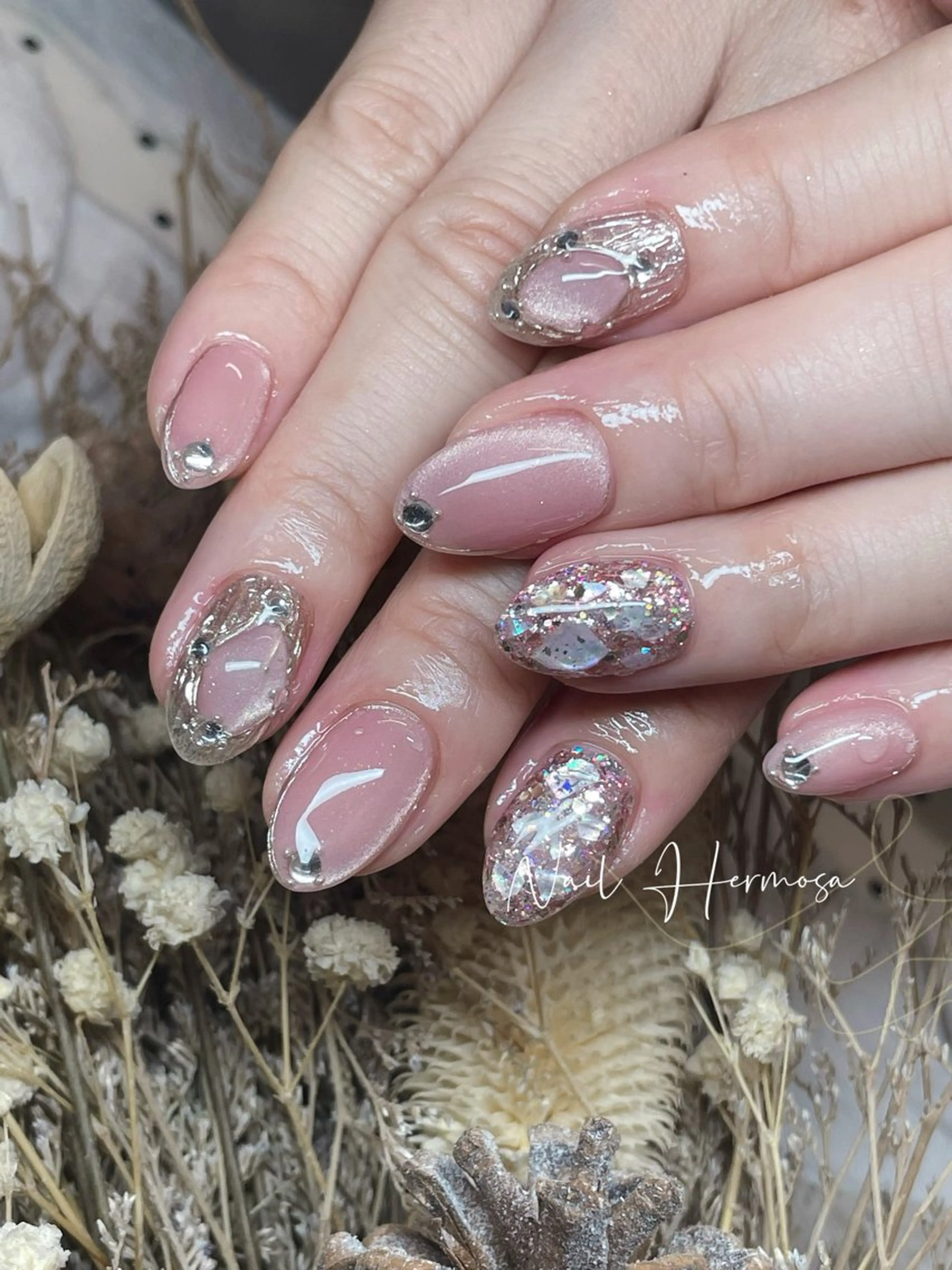 ネイル 長さ出し フラッシュネイル フットネイル ジェルネイル マグネットネイル ハンドネイル ネイル エルモサのネイルデザイン