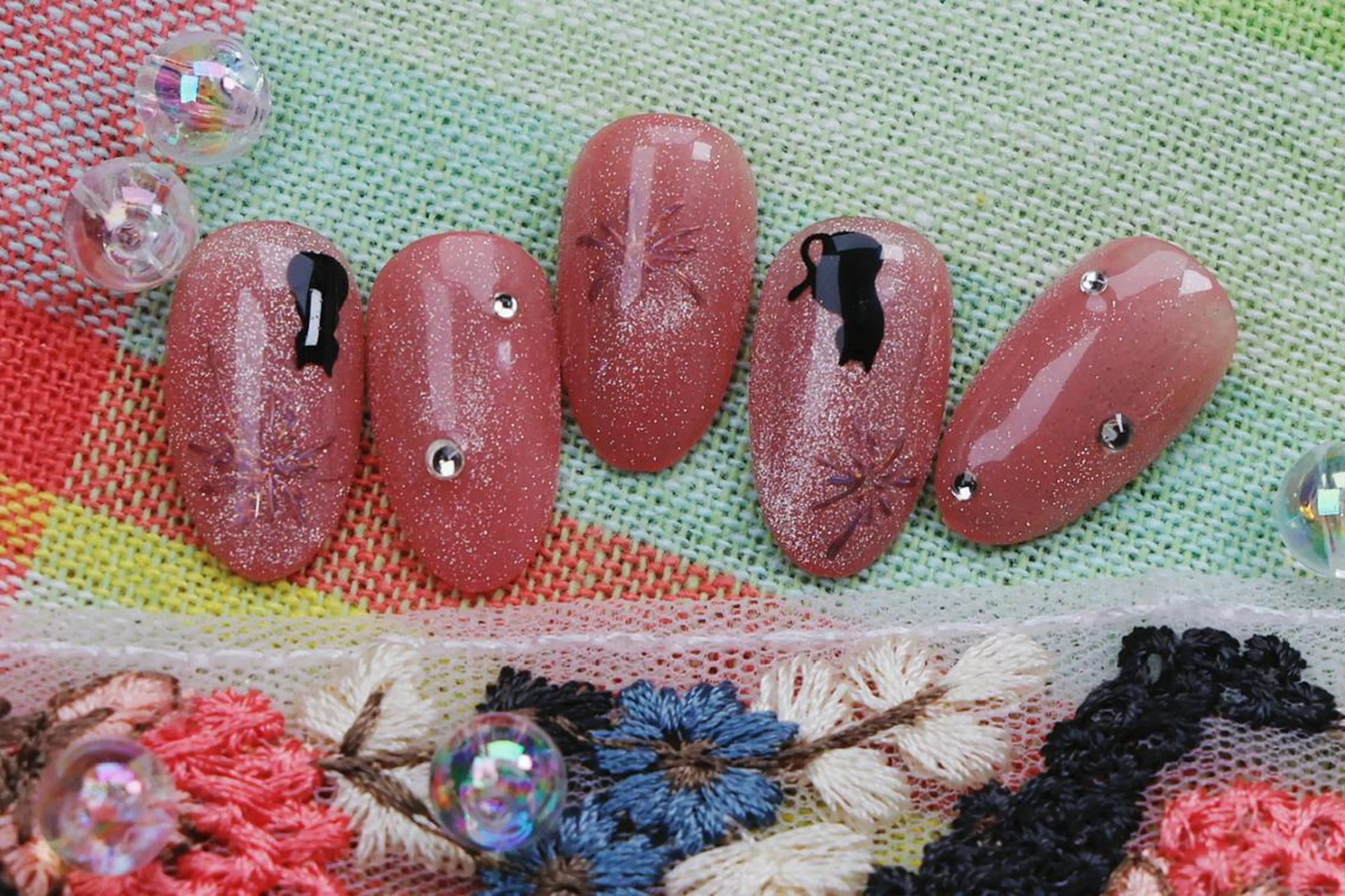 ネイル ハロウィン ロングネイル マグネットネイル スカルプネイル ネイルチップ ハンドネイル MSS みきのネイルデザイン