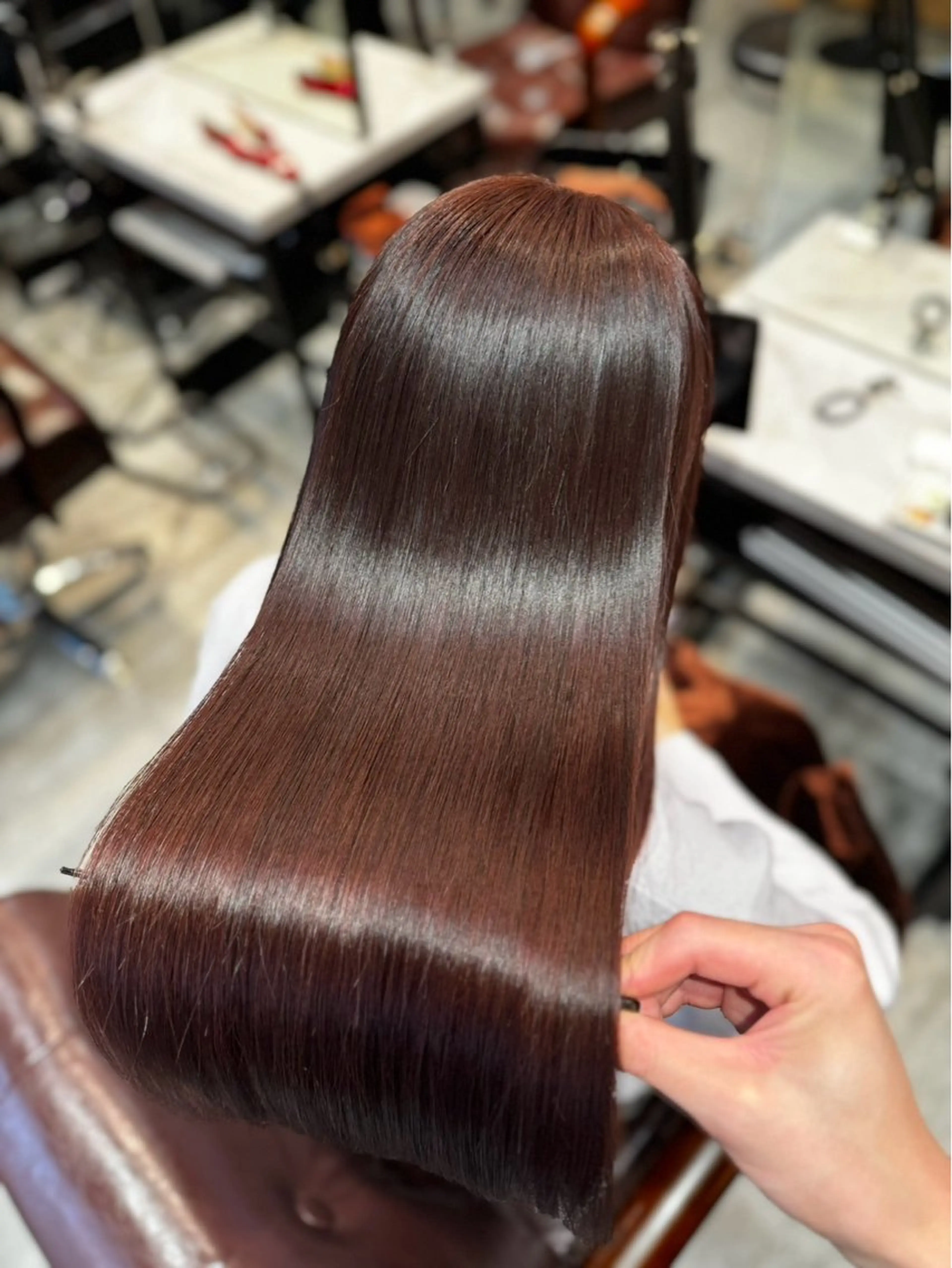 ロング カラー ヘアカラー addict EAST所属・韓国×ミルクティー /y.mao🤎のヘアスタイル