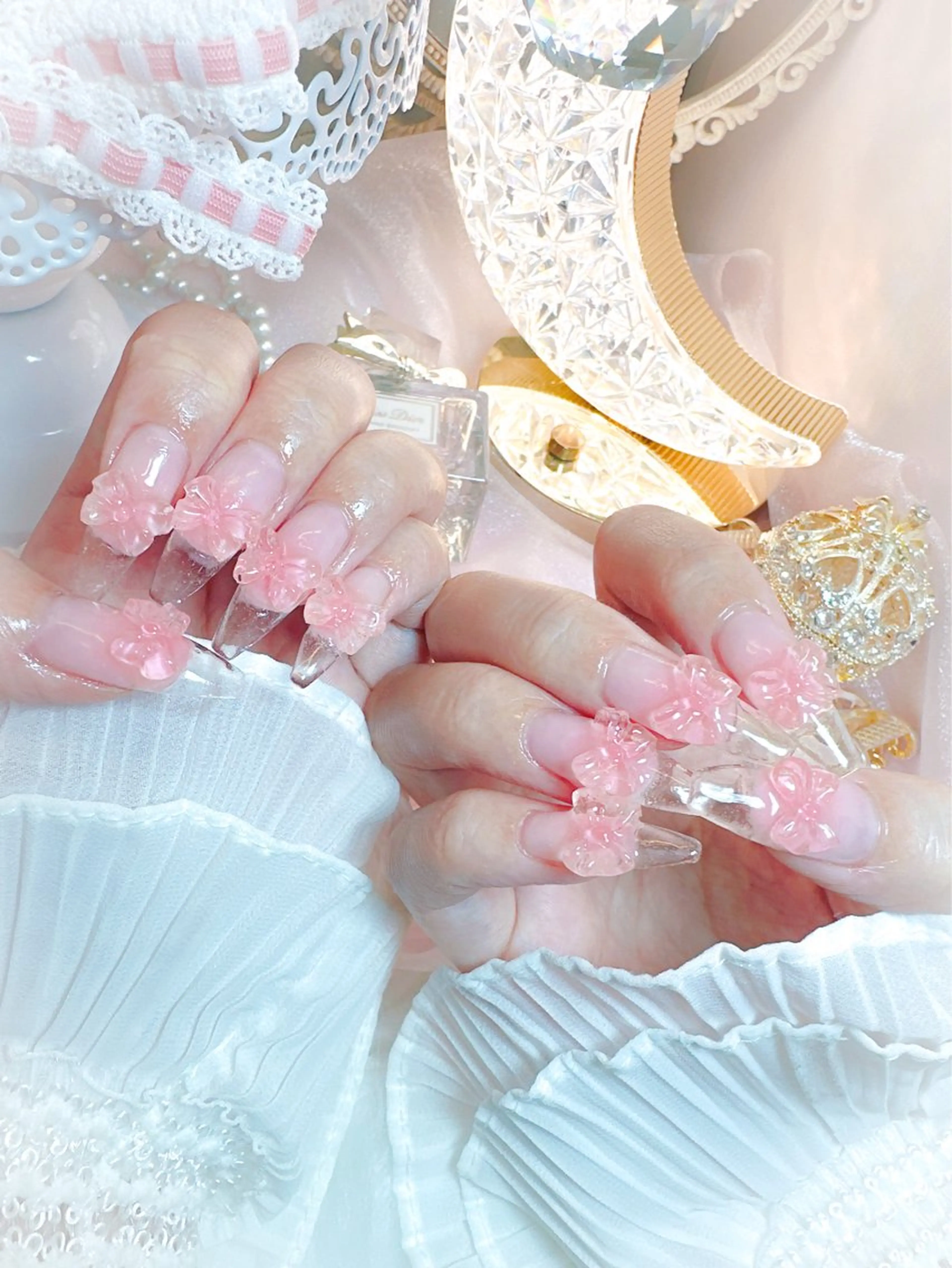 ネイル チークネイル クリアネイル 韓国ネイル ピンク ワンホンネイル ハンドネイル ワンホン、かわいい系 🎀ななみのネイルデザイン