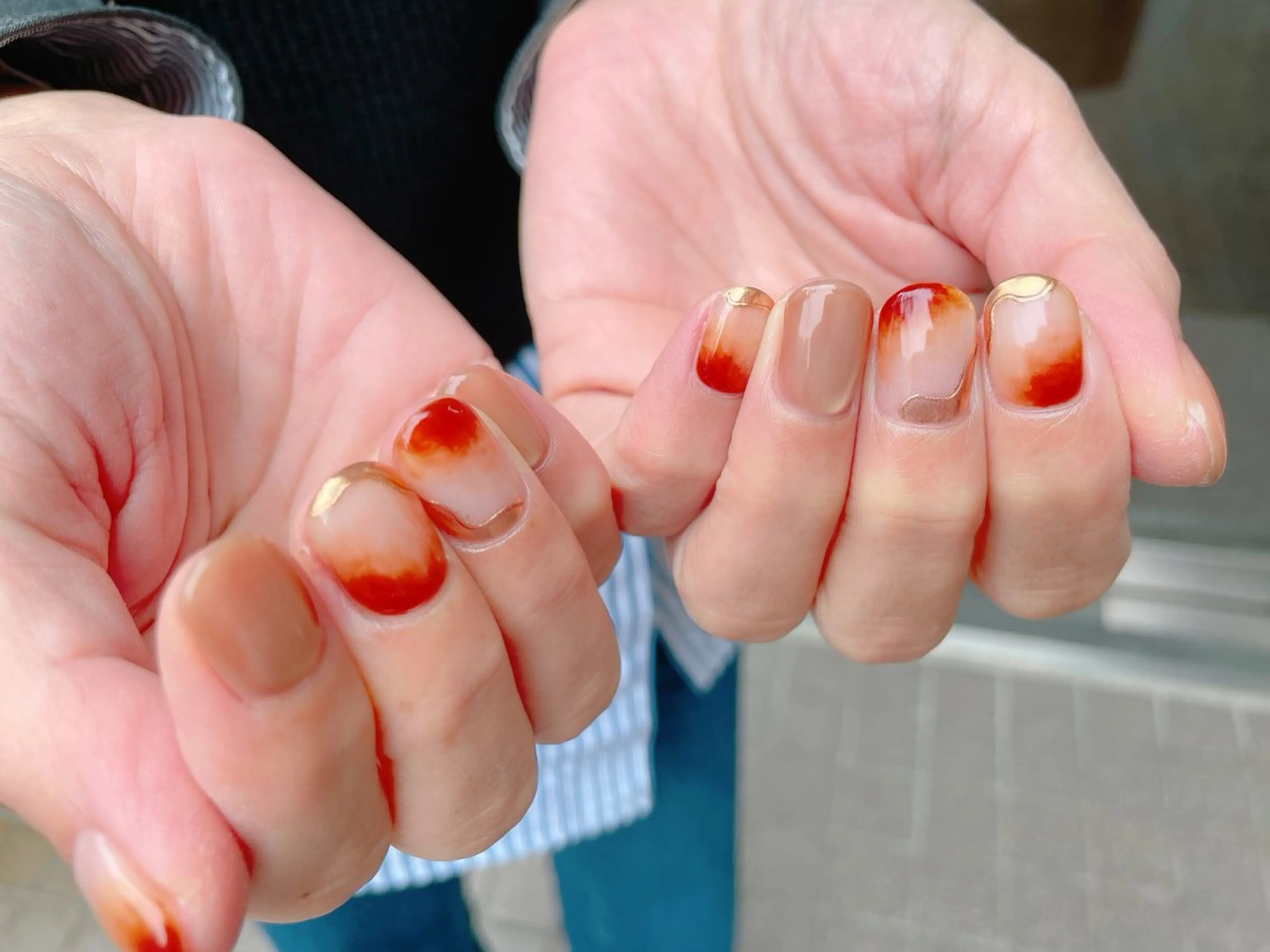 ネイル ジェルネイル ニュアンスネイル パラジェル 冬ネイル ハンドネイル nailroom  OHANA所属・nailroom OHANA🌴のネイルデザイン