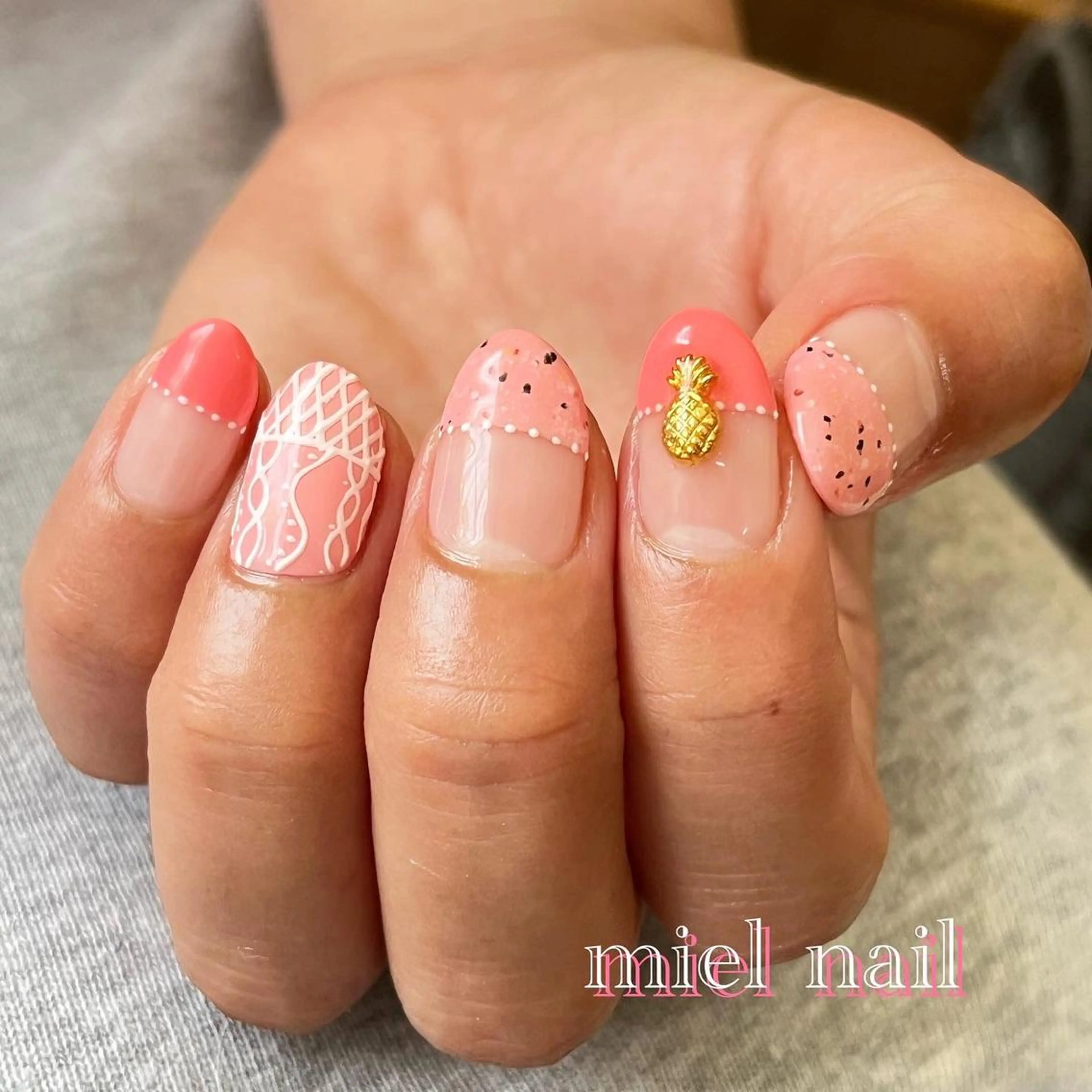 ネイル 夏ネイル ハンドネイル miel nailのネイルデザイン