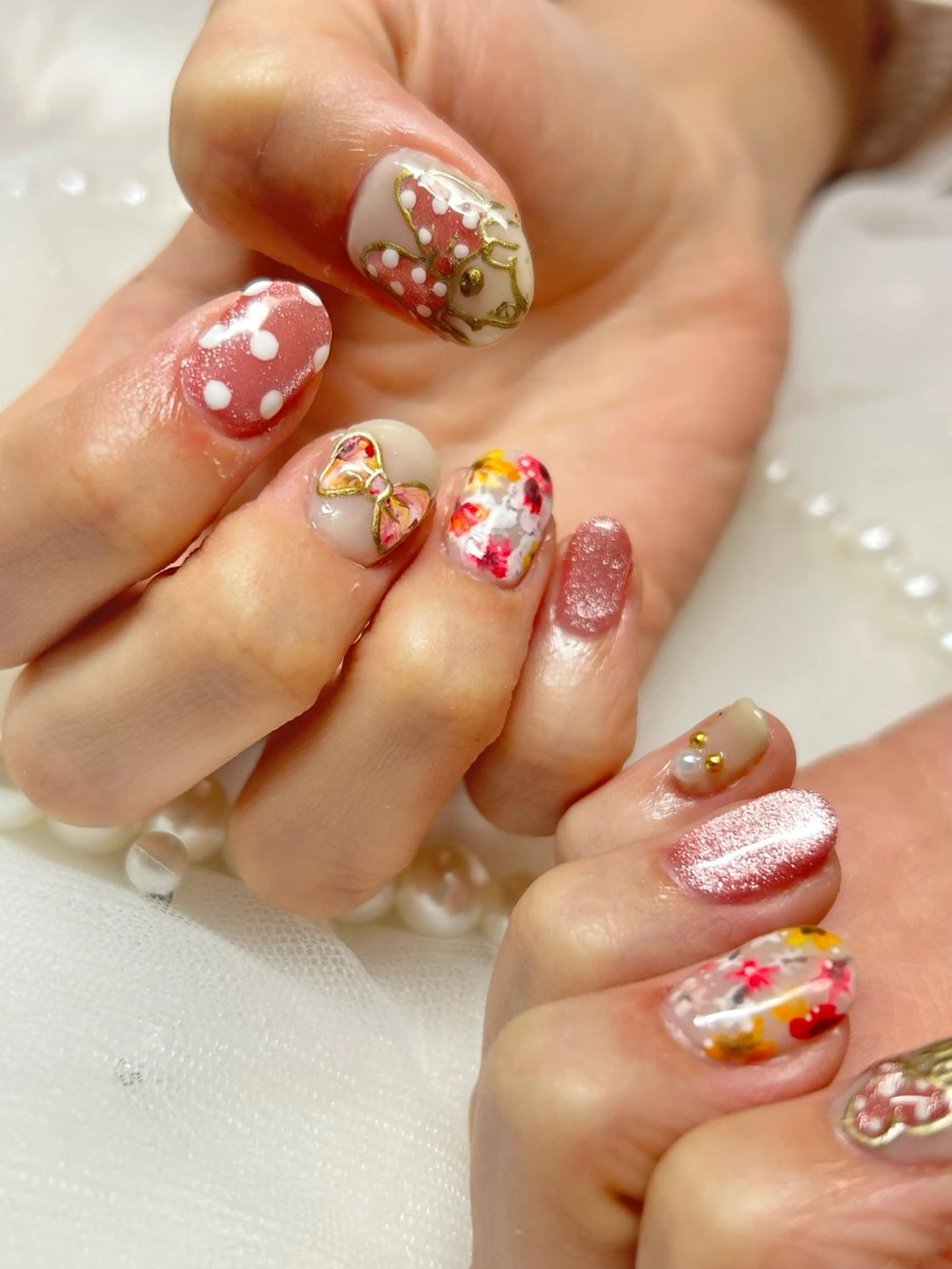 ネイル ジェルネイル マグネットネイル 持ち込み フォルビチローロ所属・moritou harunaのネイルデザイン