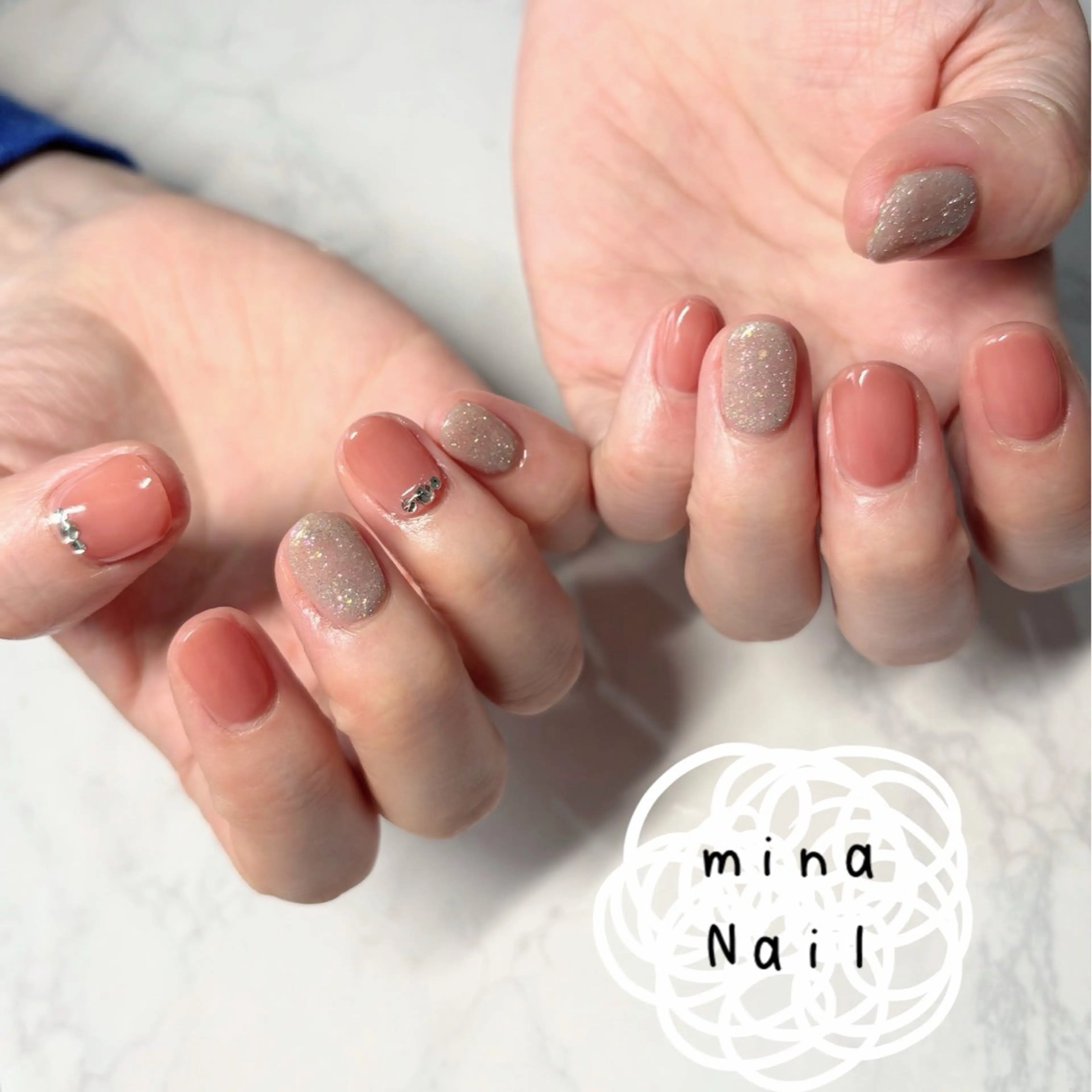 ネイル ラメ(グリッター) 春ネイル mina Nailのネイルデザイン