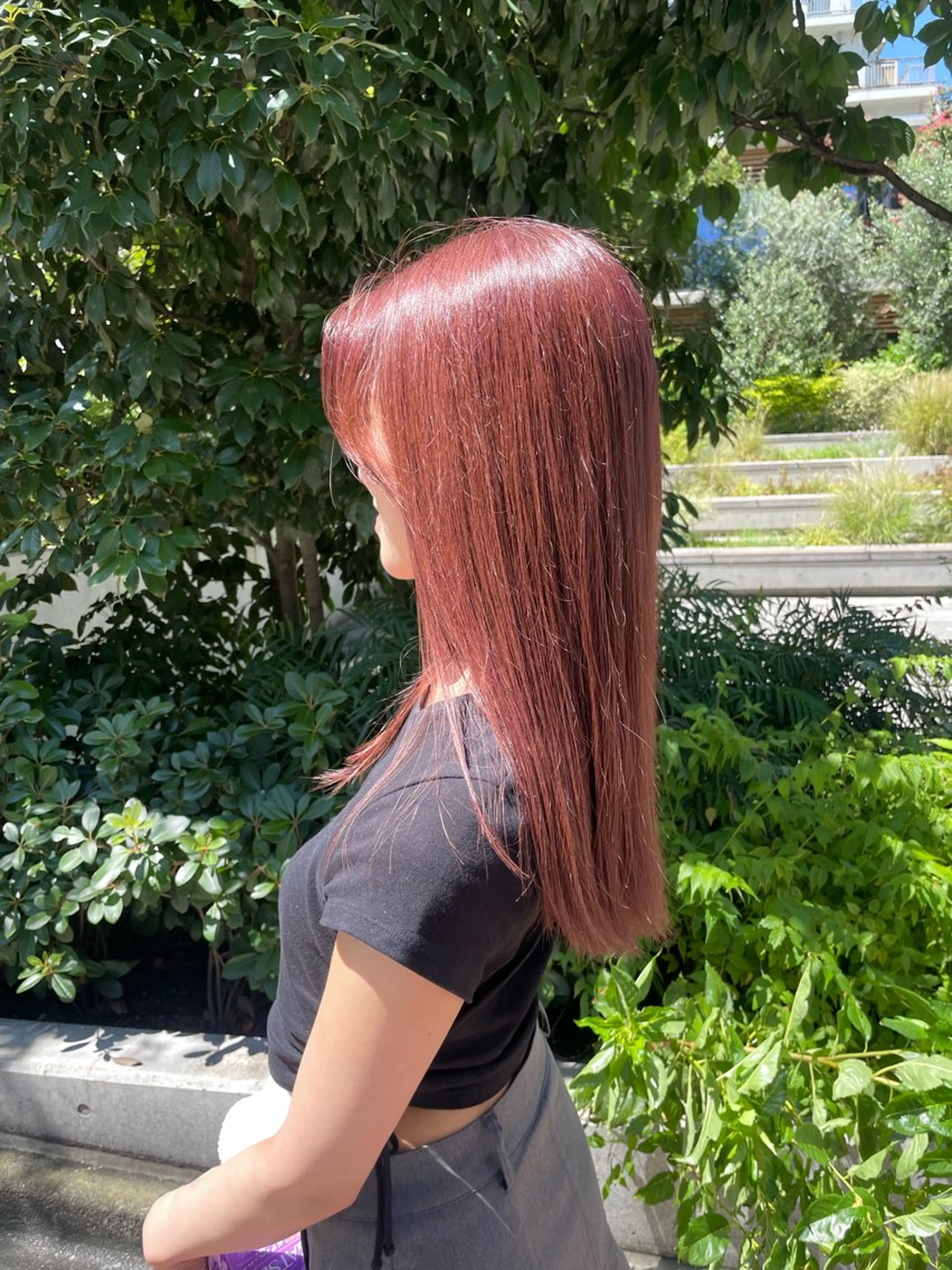 セミロング カラー ブリーチ ブラウンカラー ブリーチなしカラー ピンクカラー ピンクブラウン ヘアカラー L&Co. BY LUCKHAIR所属・デザイン/モード⟡ ゆうのヘアスタイル