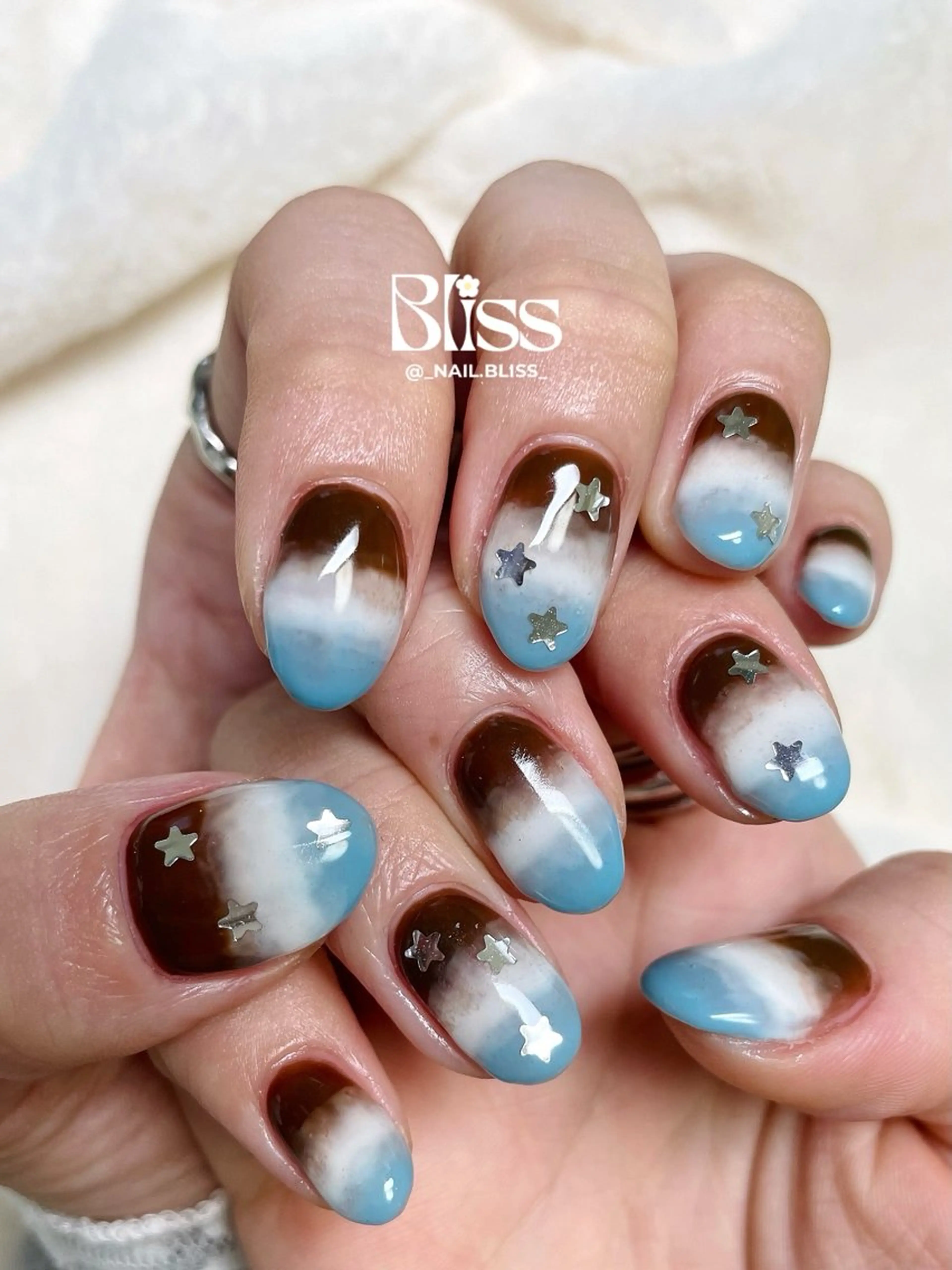 ネイル ボーダー ハンドネイル NAIL BLISSのネイルデザイン