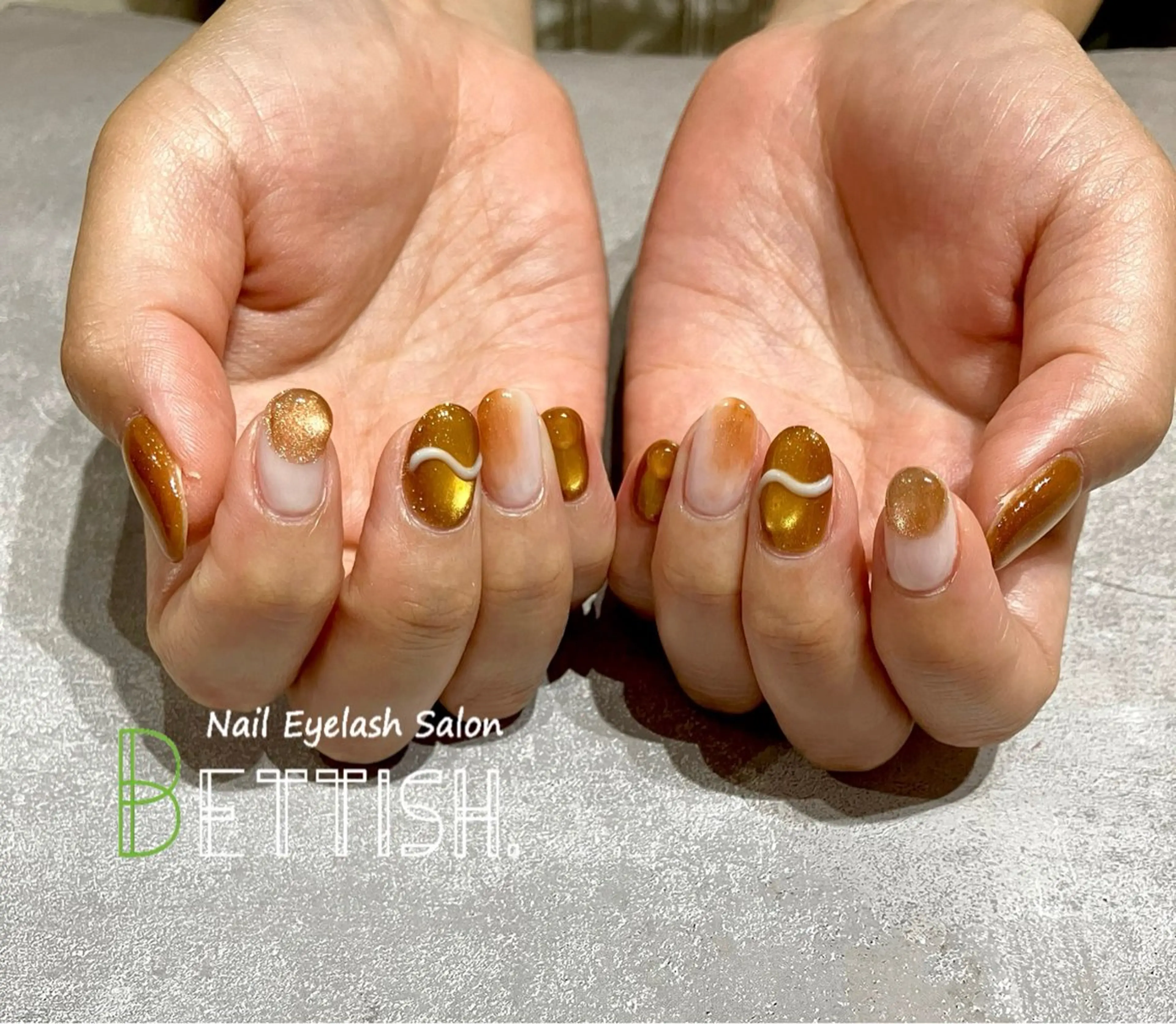 ネイル ニュアンスネイル オレンジ ハンドネイル BETTISH. KUMIKO☺︎︎のネイルデザイン