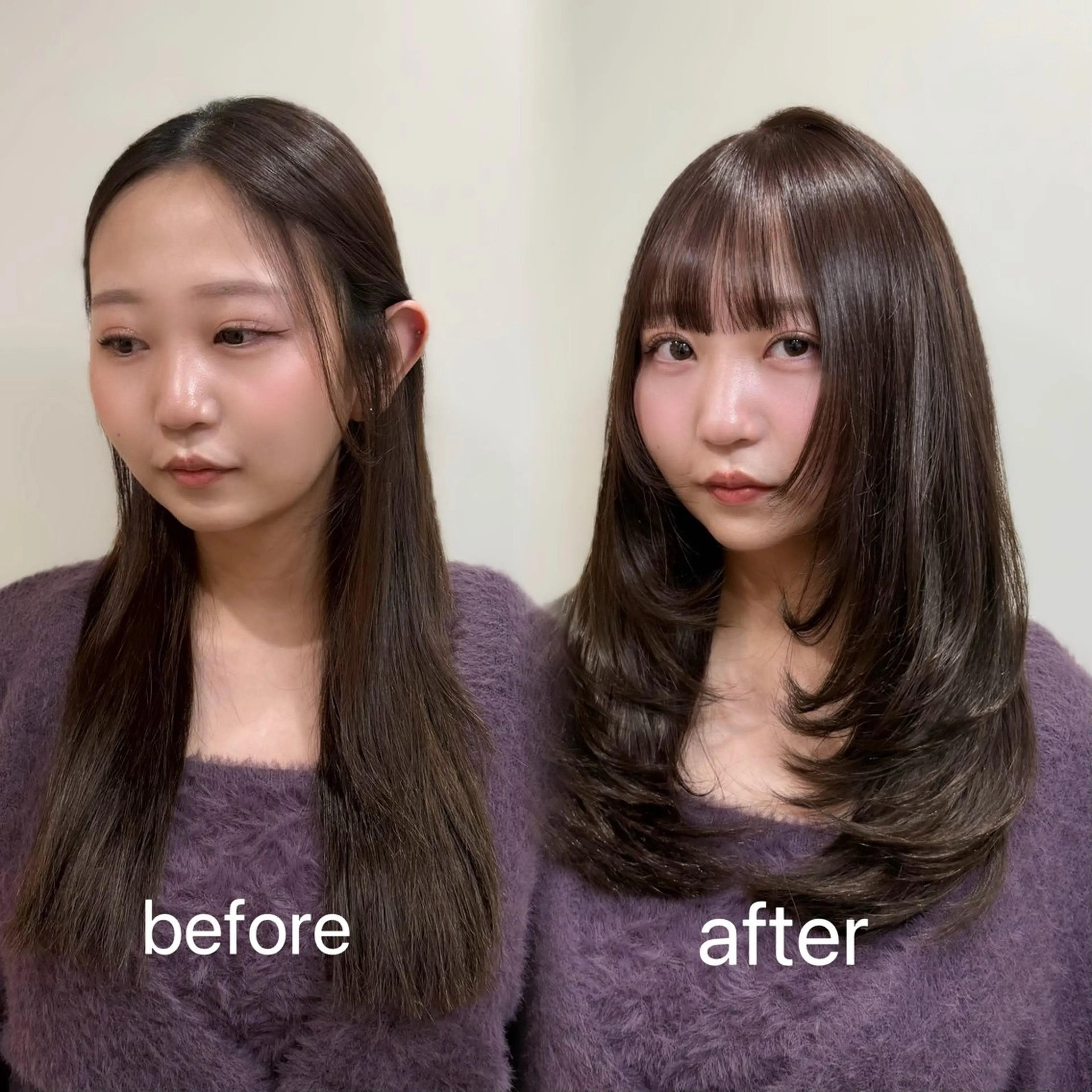 ミディアム カラー カット ヘアカラー トリートメント HINA🎀韓国ヘア / アイリストのヘアスタイル