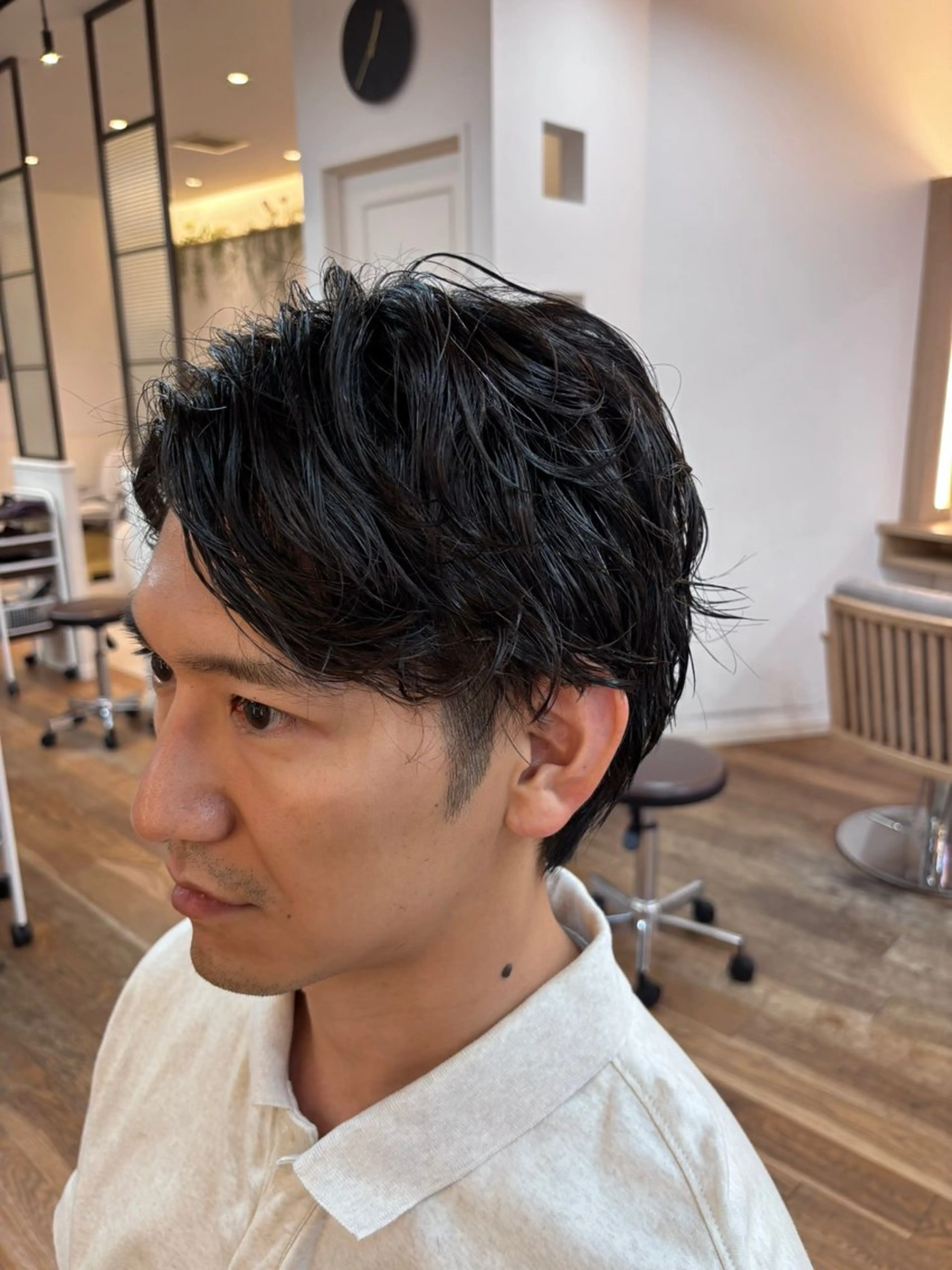 メンズ センターパート 刈り上げ カット ショート/ボブ 福士愛里のヘアスタイル