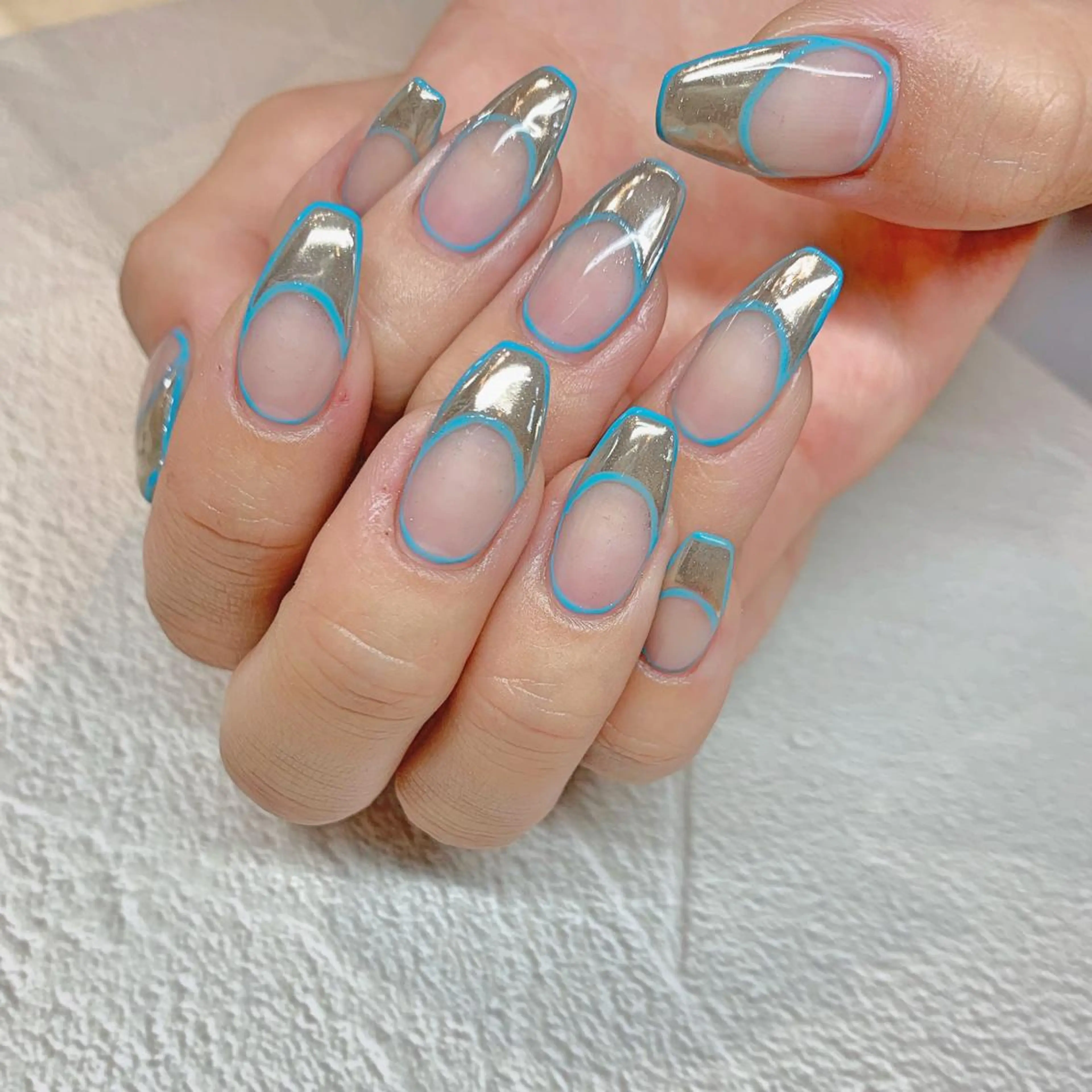 ネイル フレンチネイル ミラーネイル ハンドネイル glow_ nailのネイルデザイン