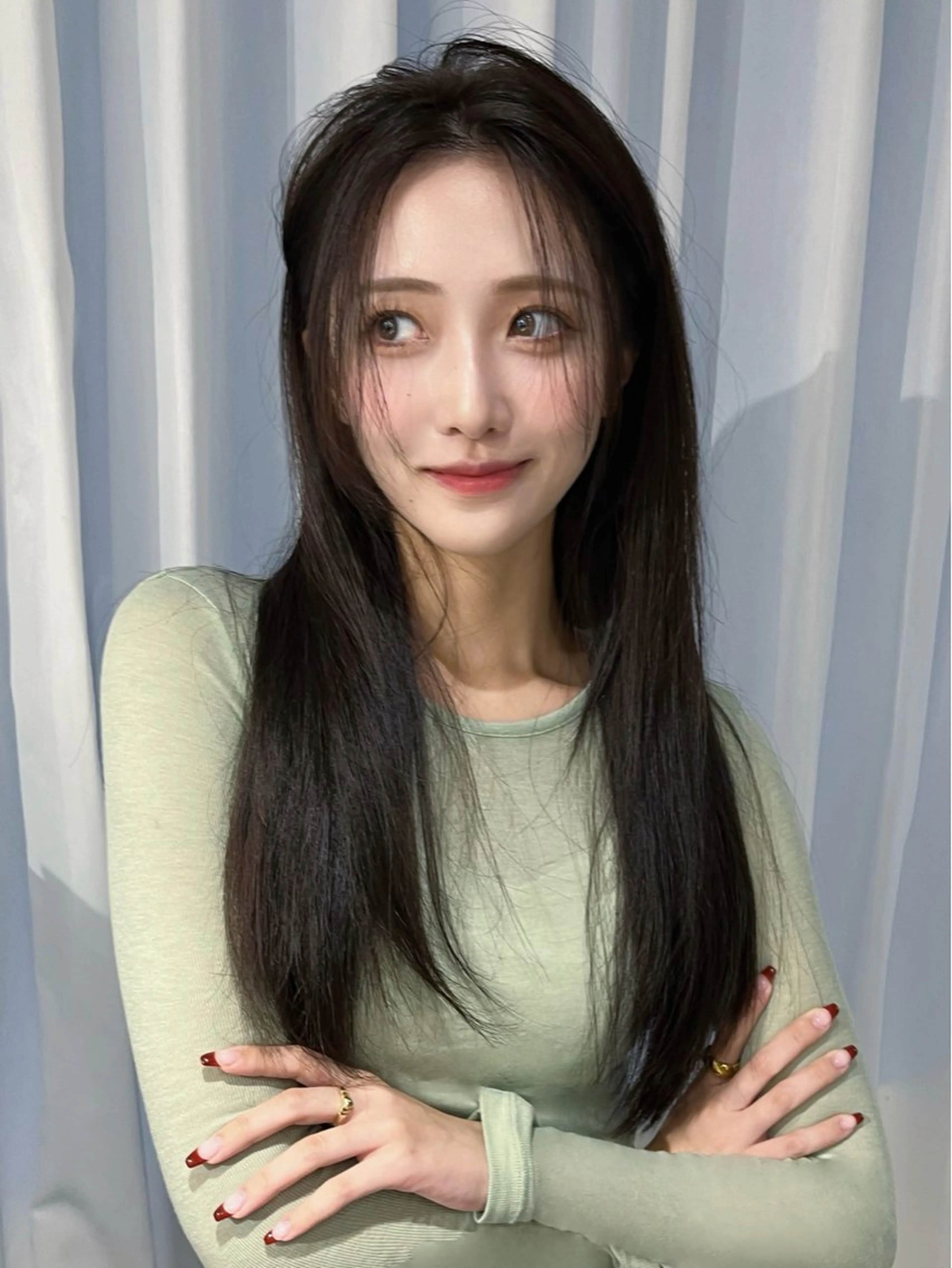 ロング カラー カット ヘアカラー トリートメント LARME by Sea 新宿所属・韓国ハッシュカット/ 新宿/髪質改善/岡崎のヘアスタイル