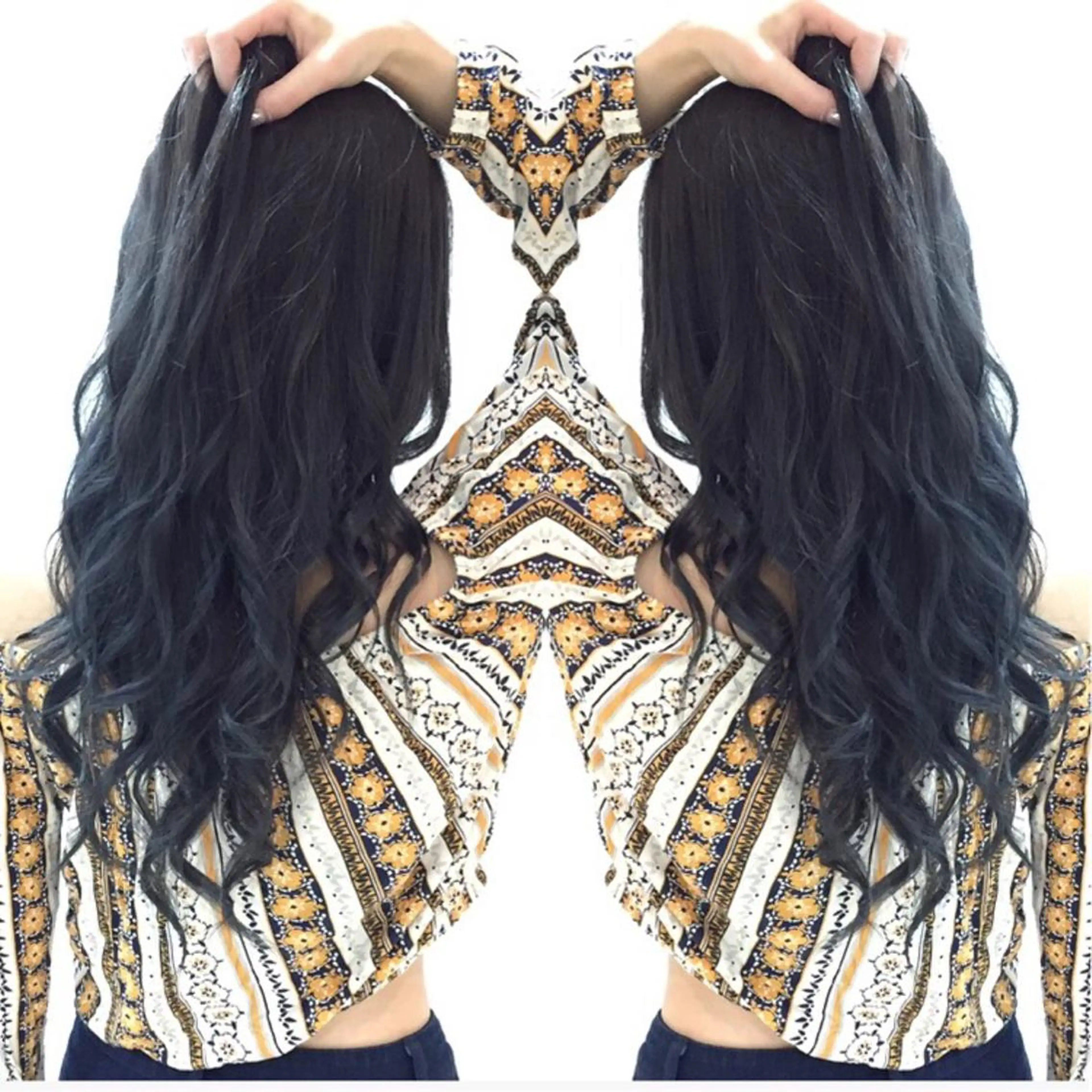 ロング カラー アッシュ ブルーカラー ブルージュ グラデーションカラー 髪質改善特化サロン ICONIQ天神店のヘアスタイル