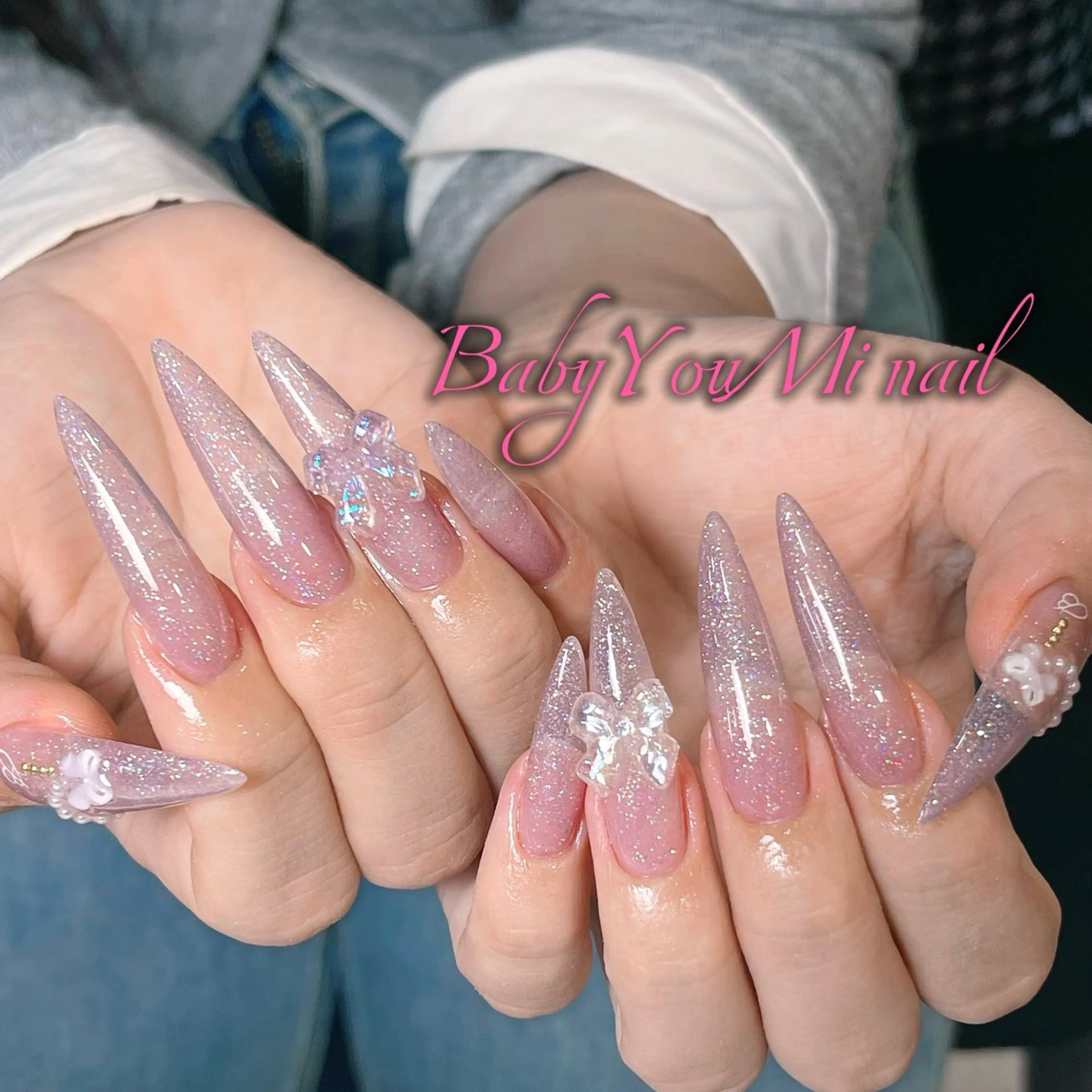 ネイル オーロラネイル フラワーネイル フットネイル フレンチネイル ジェルネイル ハンドネイル BabyYouMi ねねのネイルデザイン