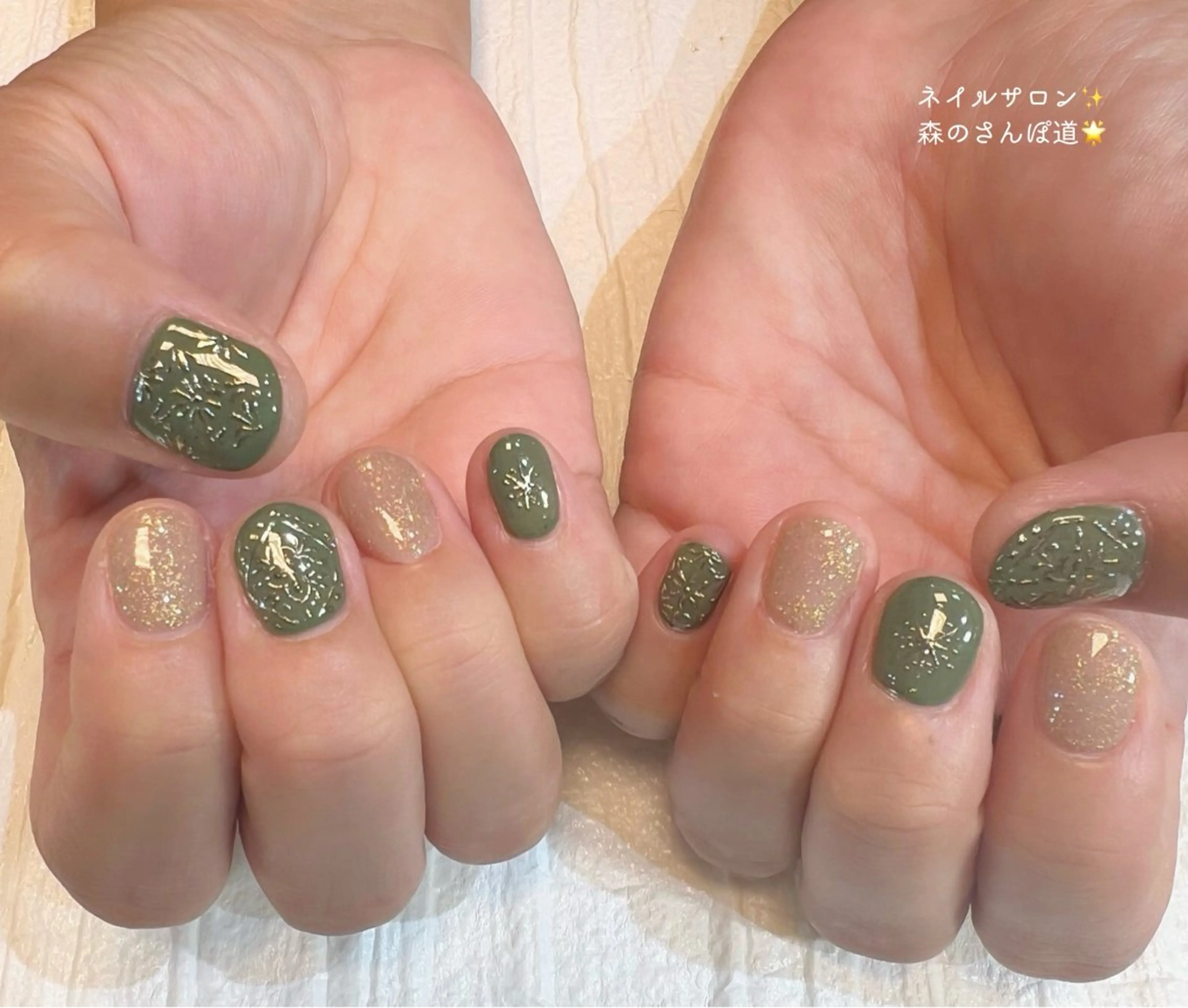 ネイル ハンドネイル 森のさんぽ道所属・ショートネイル 森のさんぽ道のネイルデザイン