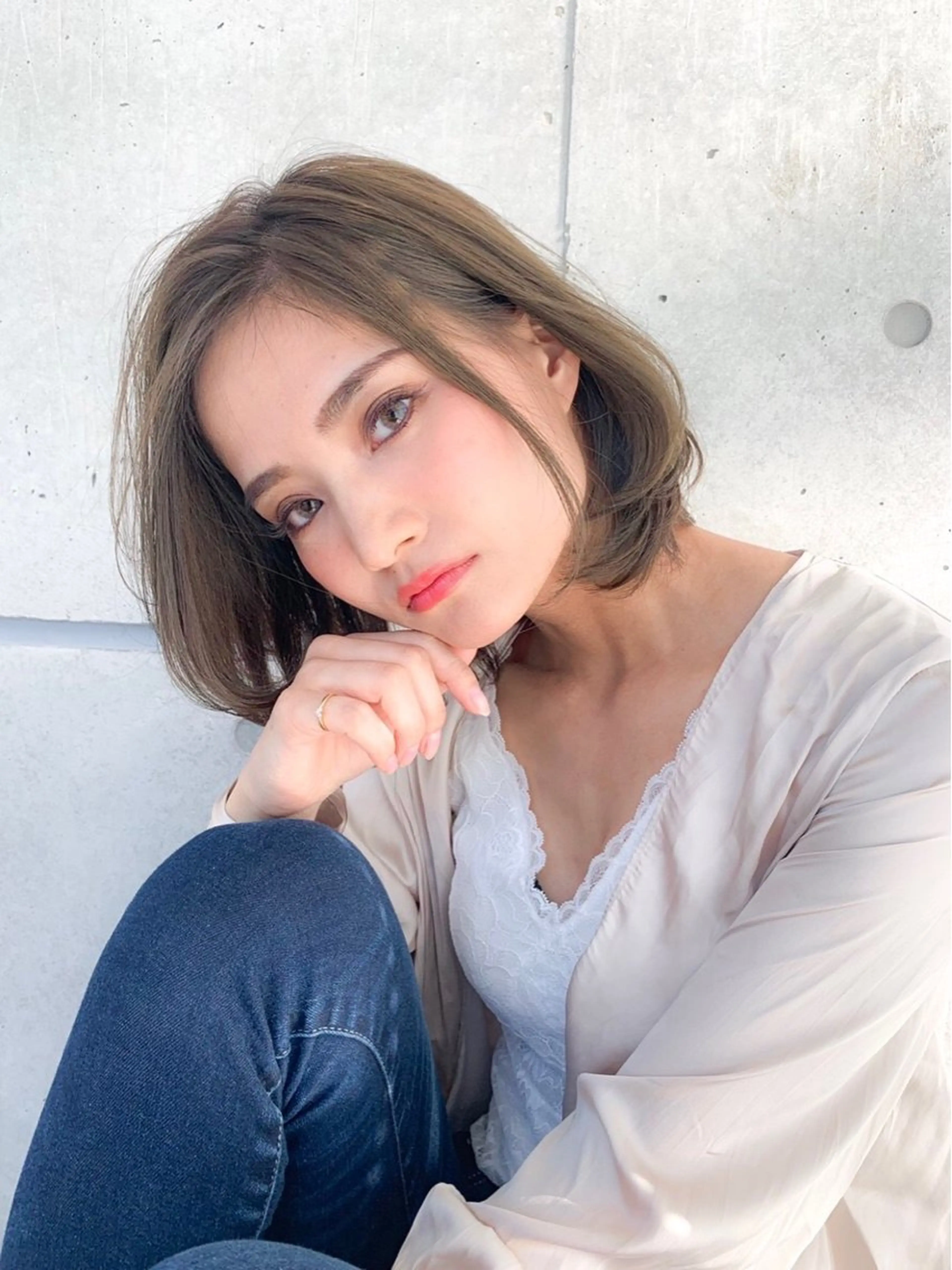 セミロング カラー ヘアアレンジ ヘアカラー トリートメント ヘッドスパ ヘアセット official TUNE銀座🪄✨のヘアスタイル