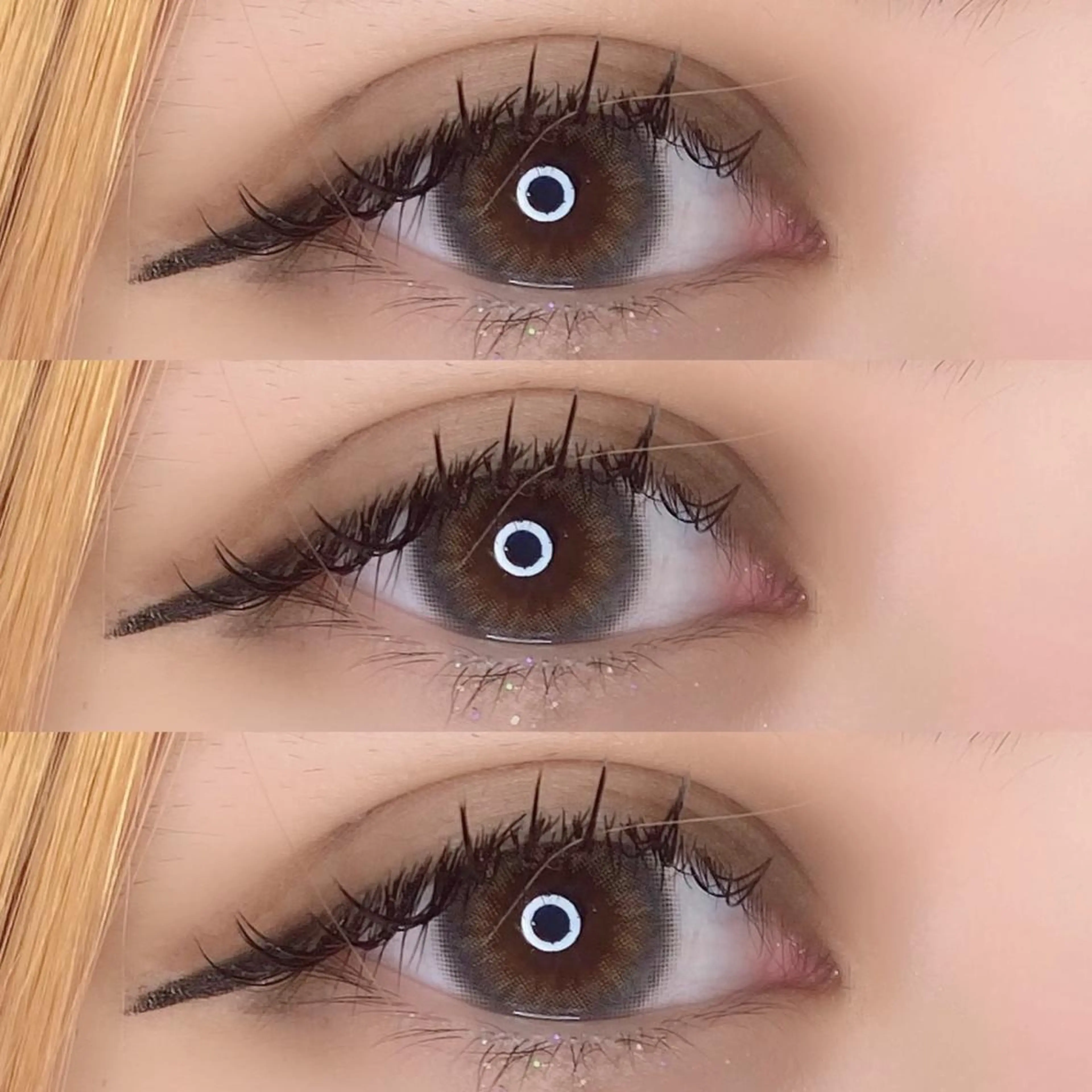 マツエク・マツパ 束感まつ毛 フラットラッシュ 韓国風マツエク パリジェンヌラッシュリフト ボリュームラッシュ 肌に馴染むハイトーン /ミルクティーカラーのヘアスタイル