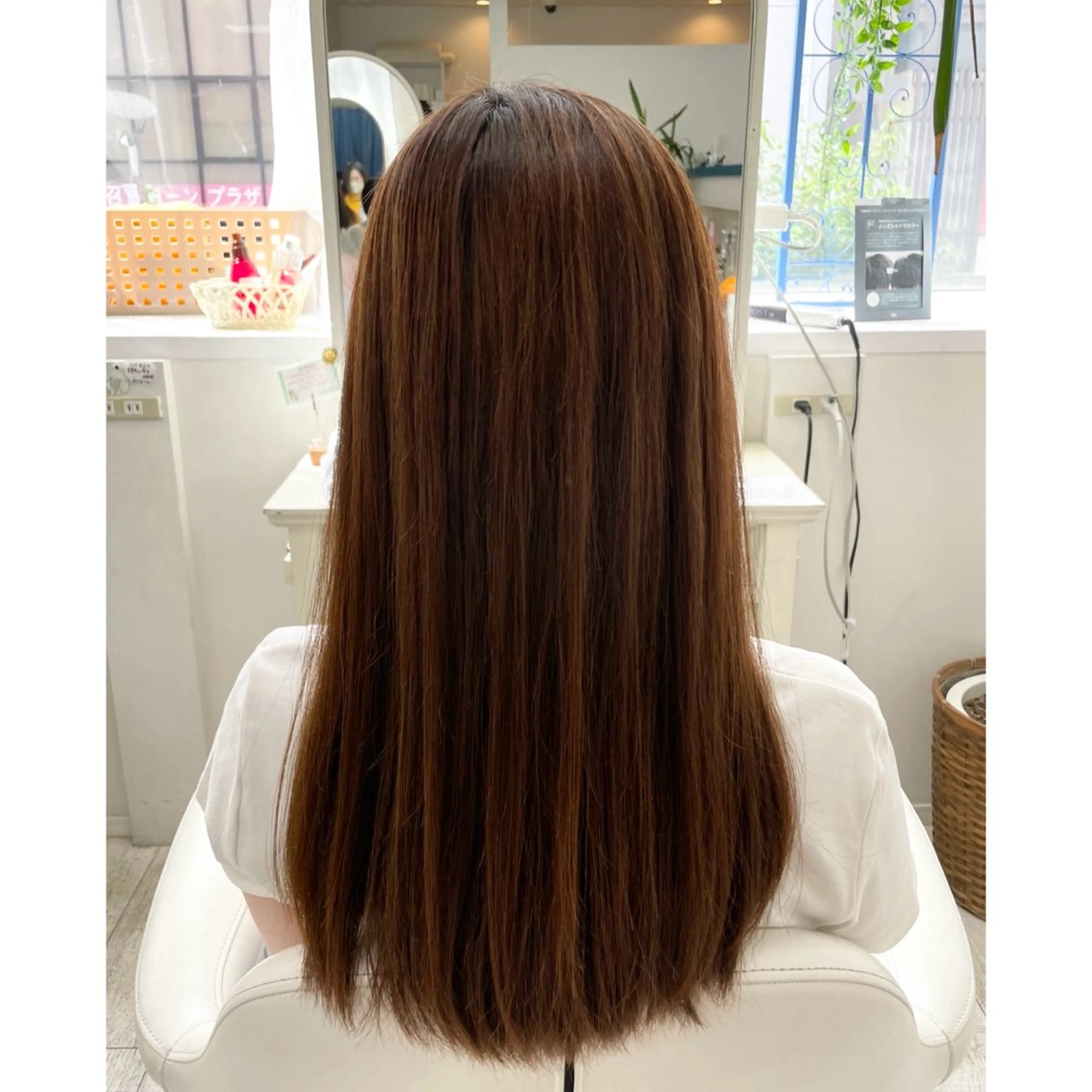 ロング カラー ブラウンカラー オレンジ オレンジブラウン カット ヘアカラー 町田 あみのヘアスタイル