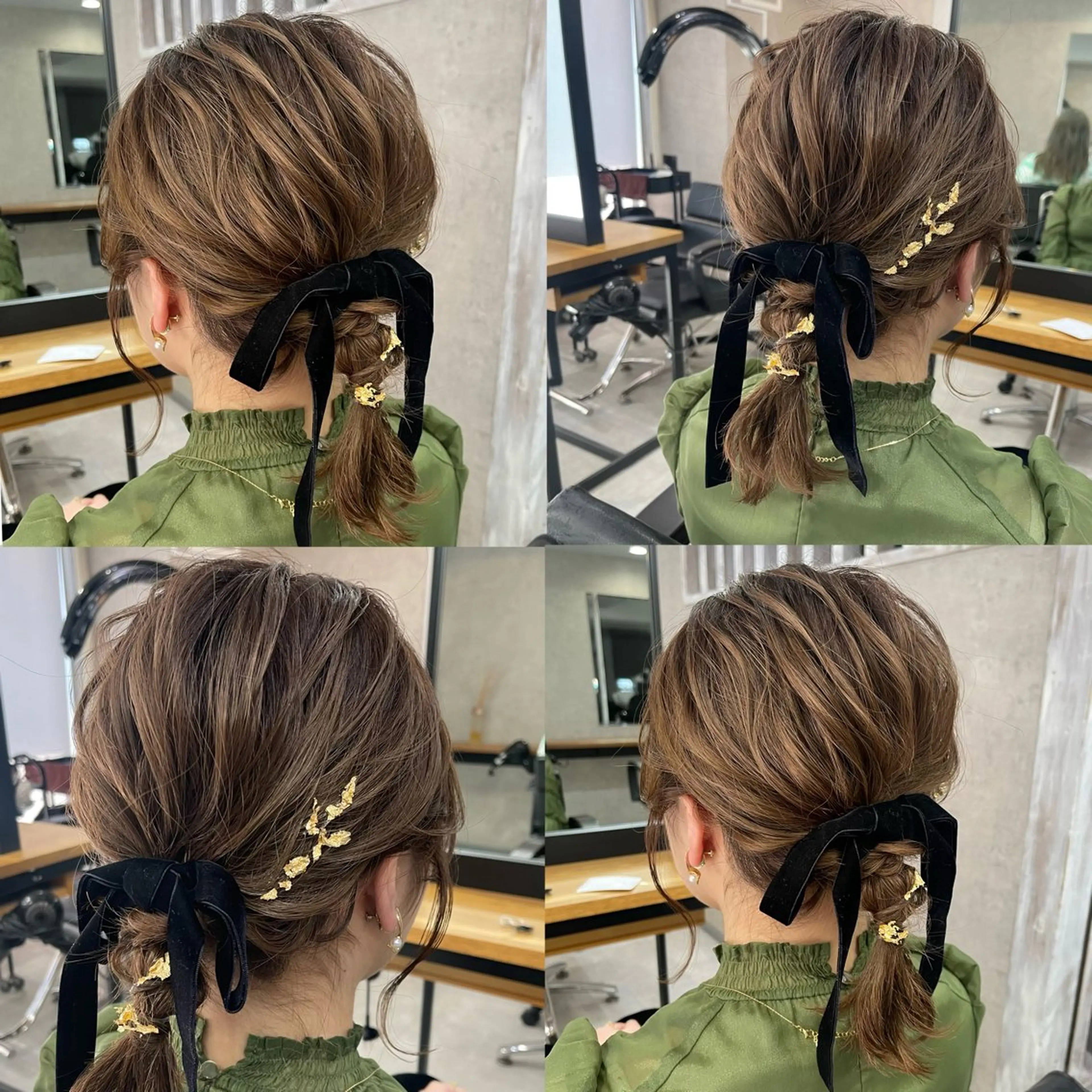 ミディアム ヘアアレンジ 結婚式・ブライダル ボブ ヘアセット 松井那津子 /ハイライトブリーチのヘアスタイル