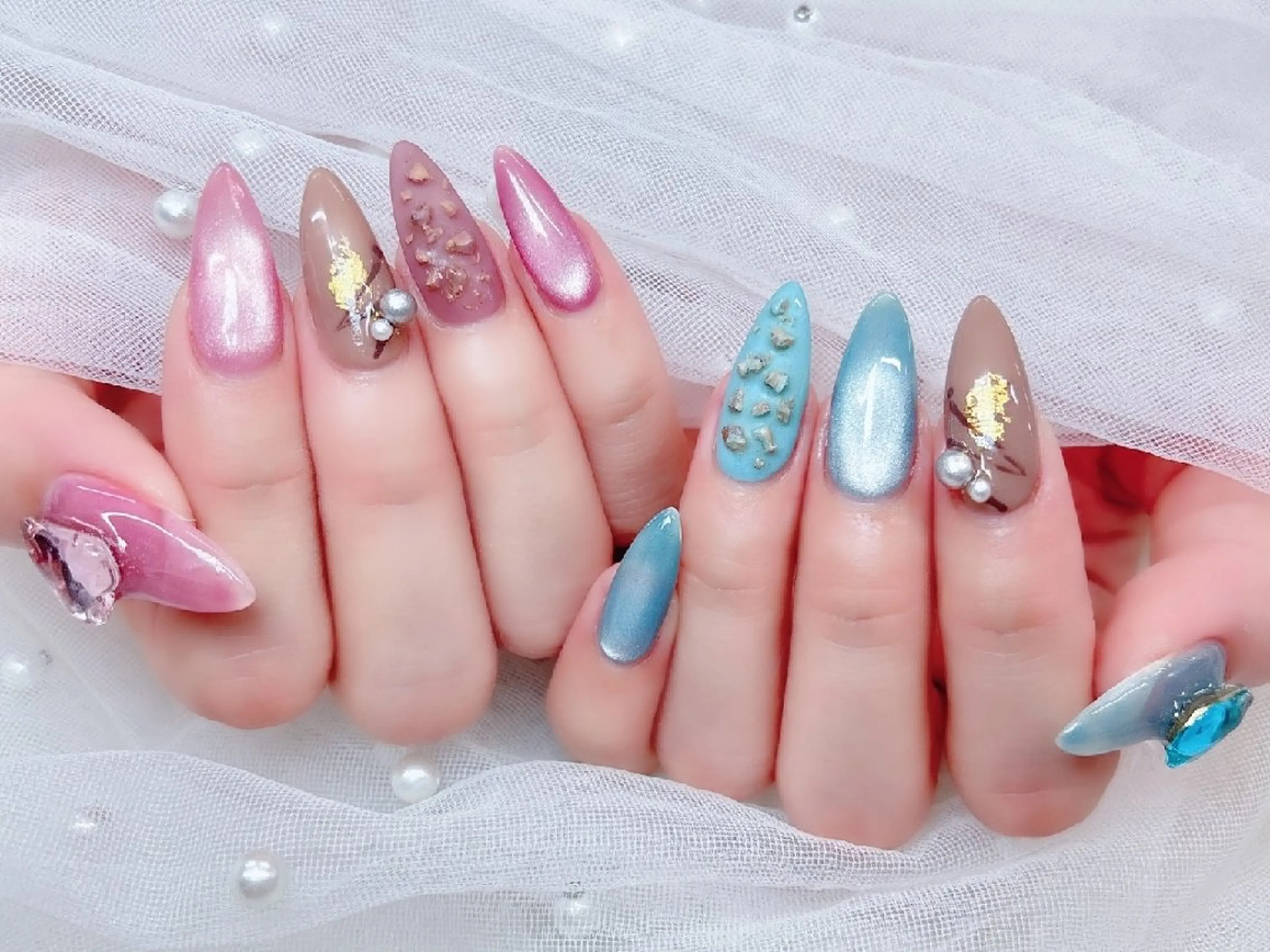 ネイル チークネイル 長さ出し フラッシュネイル フレンチネイル ジェルネイル Chouette Nailのネイルデザイン