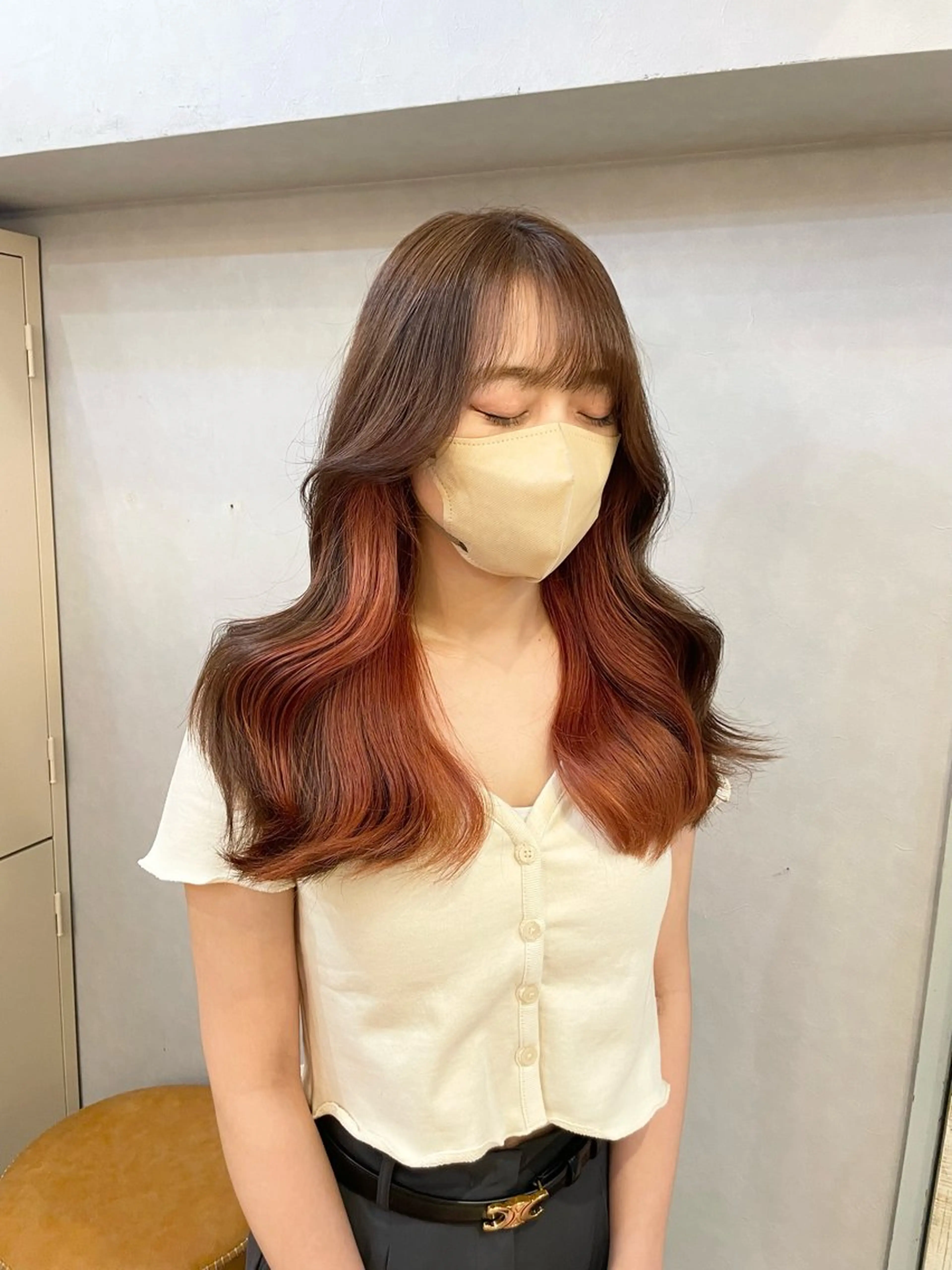 セミロング カラー ヘアアレンジ ヘアカラー SALOWIN 新宿三丁目EAST所属・韓国レイヤー🇰🇷 layercut✂️のヘアスタイル