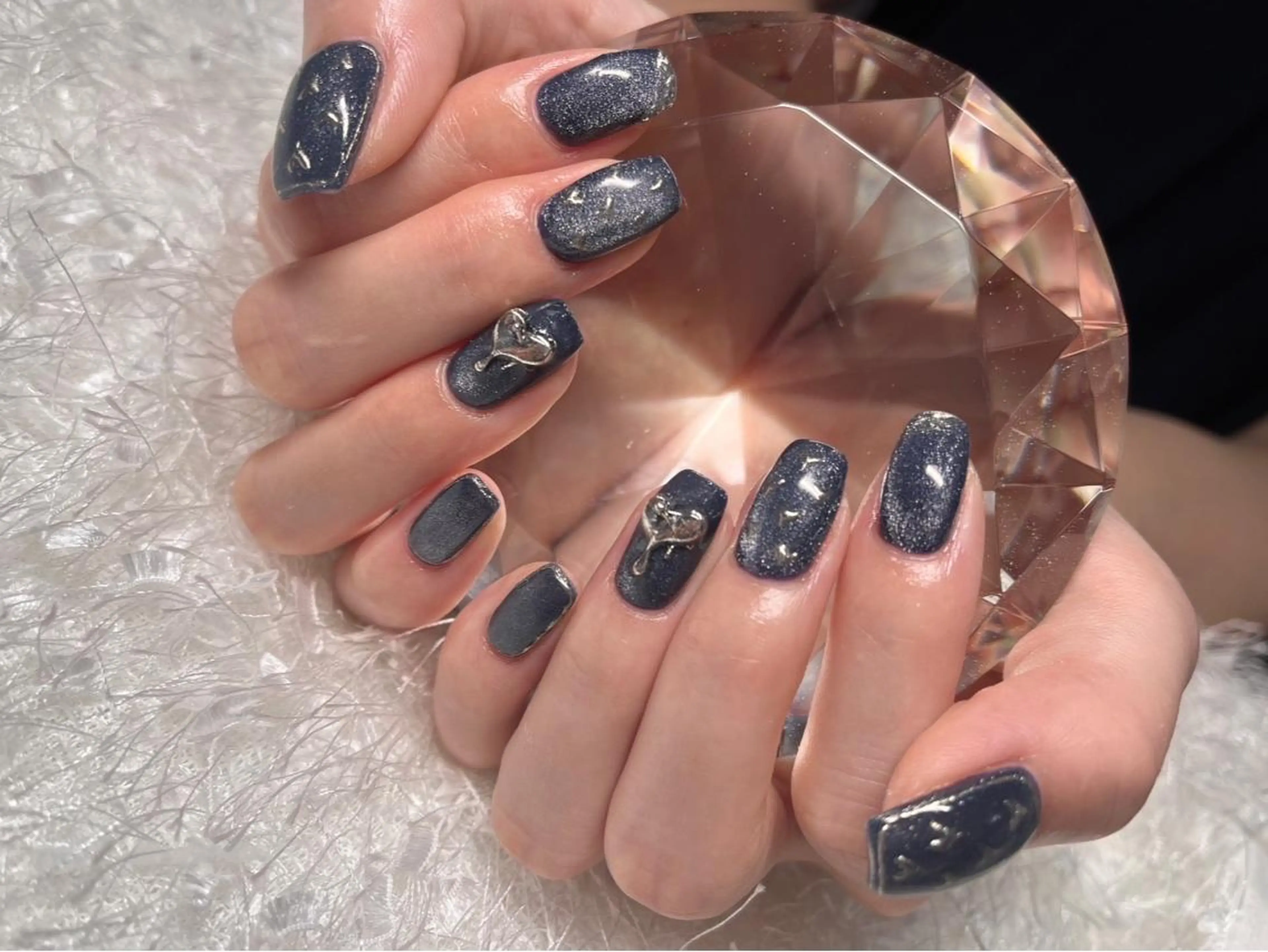 ネイル 長さ出し ジェルネイル グラデーション 韓国ネイル マグネットネイル ハンドネイル Nail&eye Belire 新宿のネイルデザイン