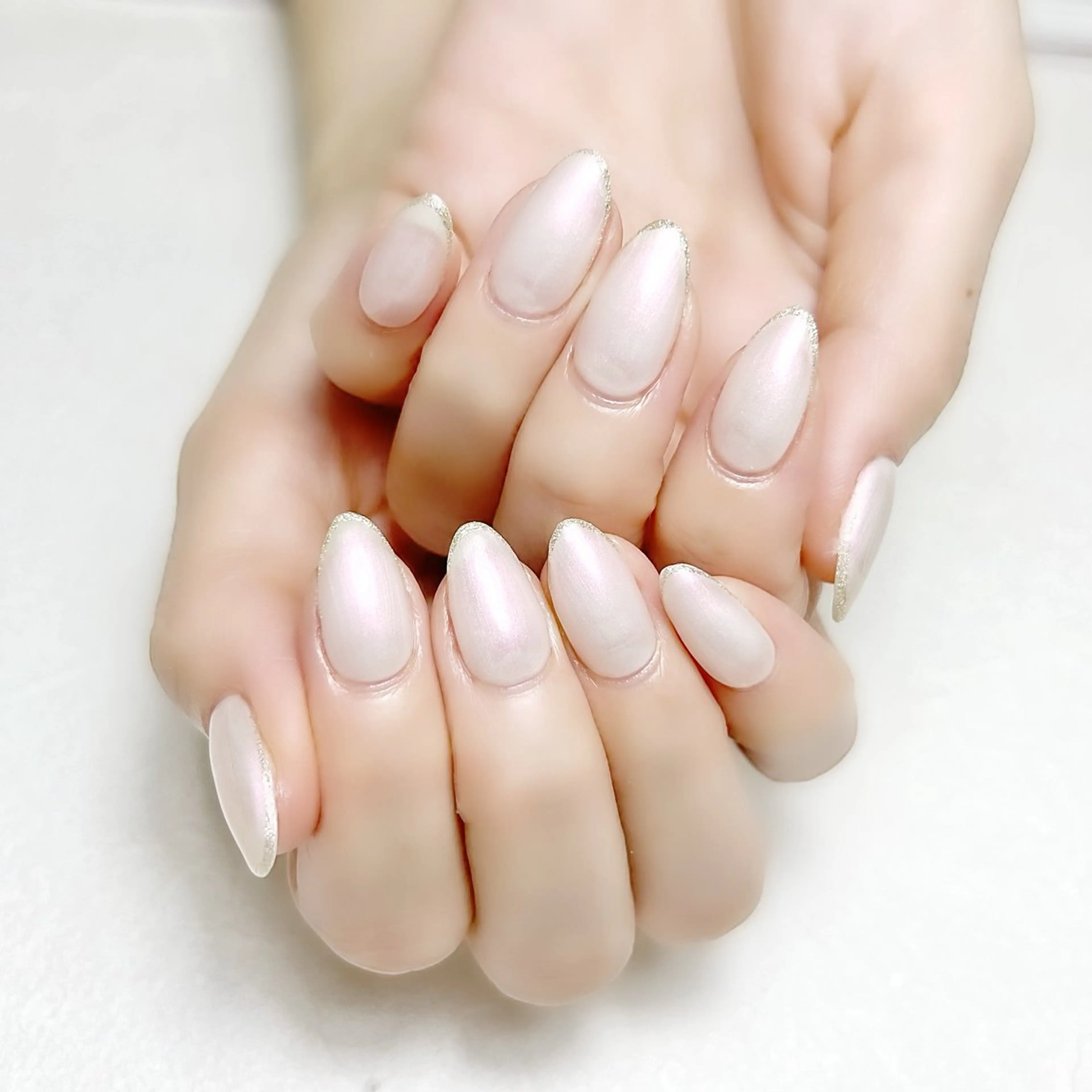 ネイル ラメ(グリッター) オフィスネイル ワンカラーネイル ホワイト rouse nail RISATOのネイルデザイン