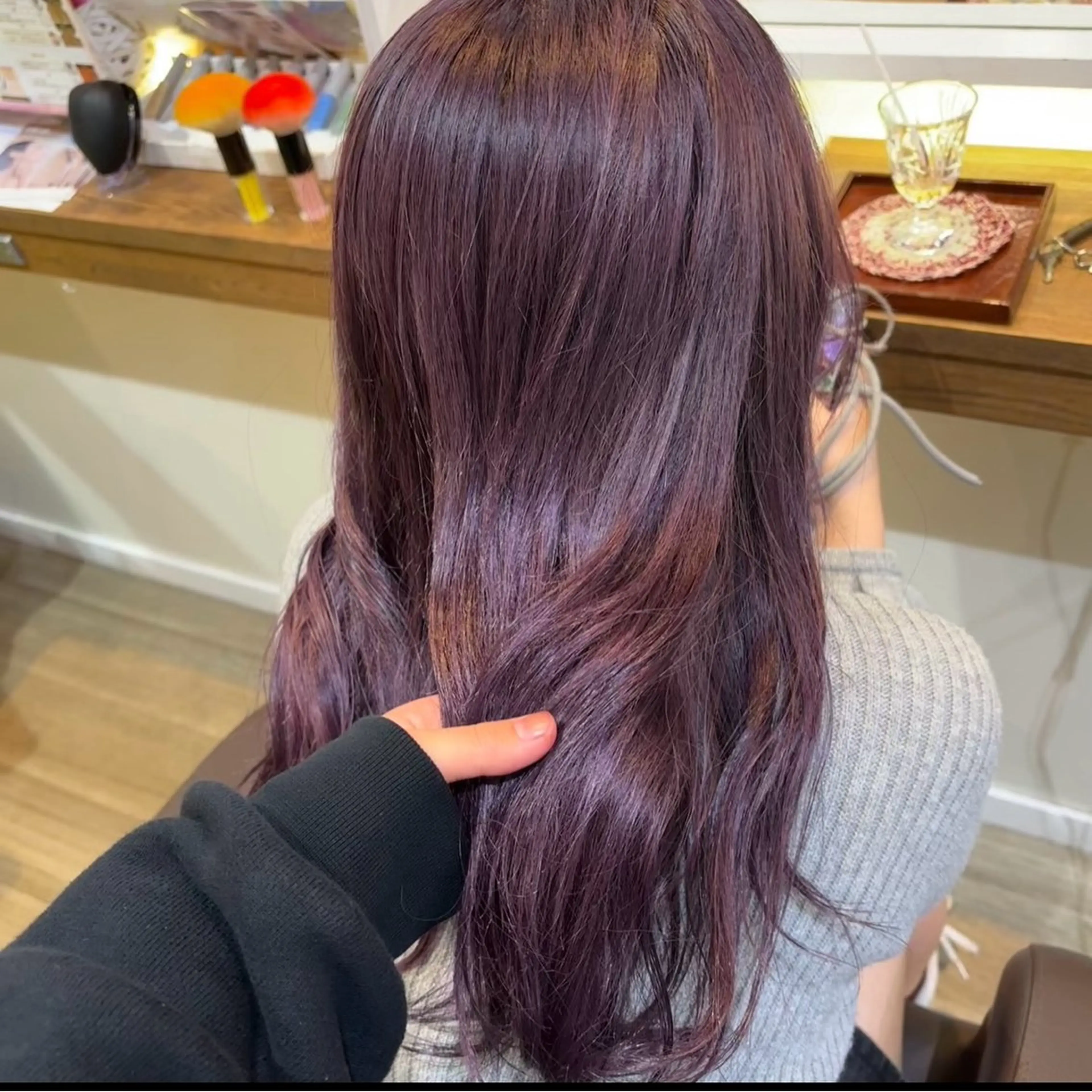 セミロング カット ヘアカラー トリートメント 🎀ハイトーン/ 艶カラー/夕月🎀のヘアスタイル