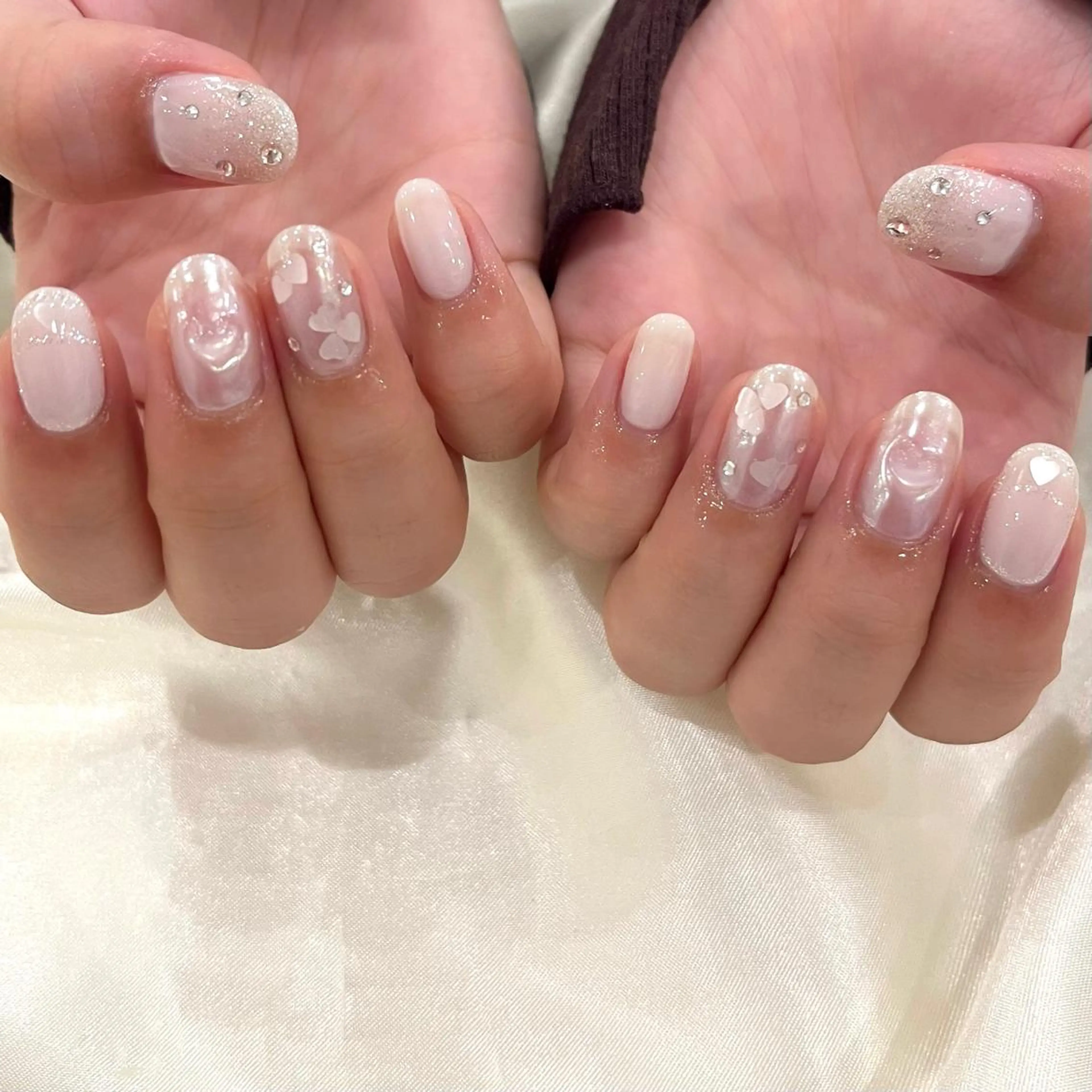 ネイル ハート ピンク ワンホンネイル 坂本 望のネイルデザイン