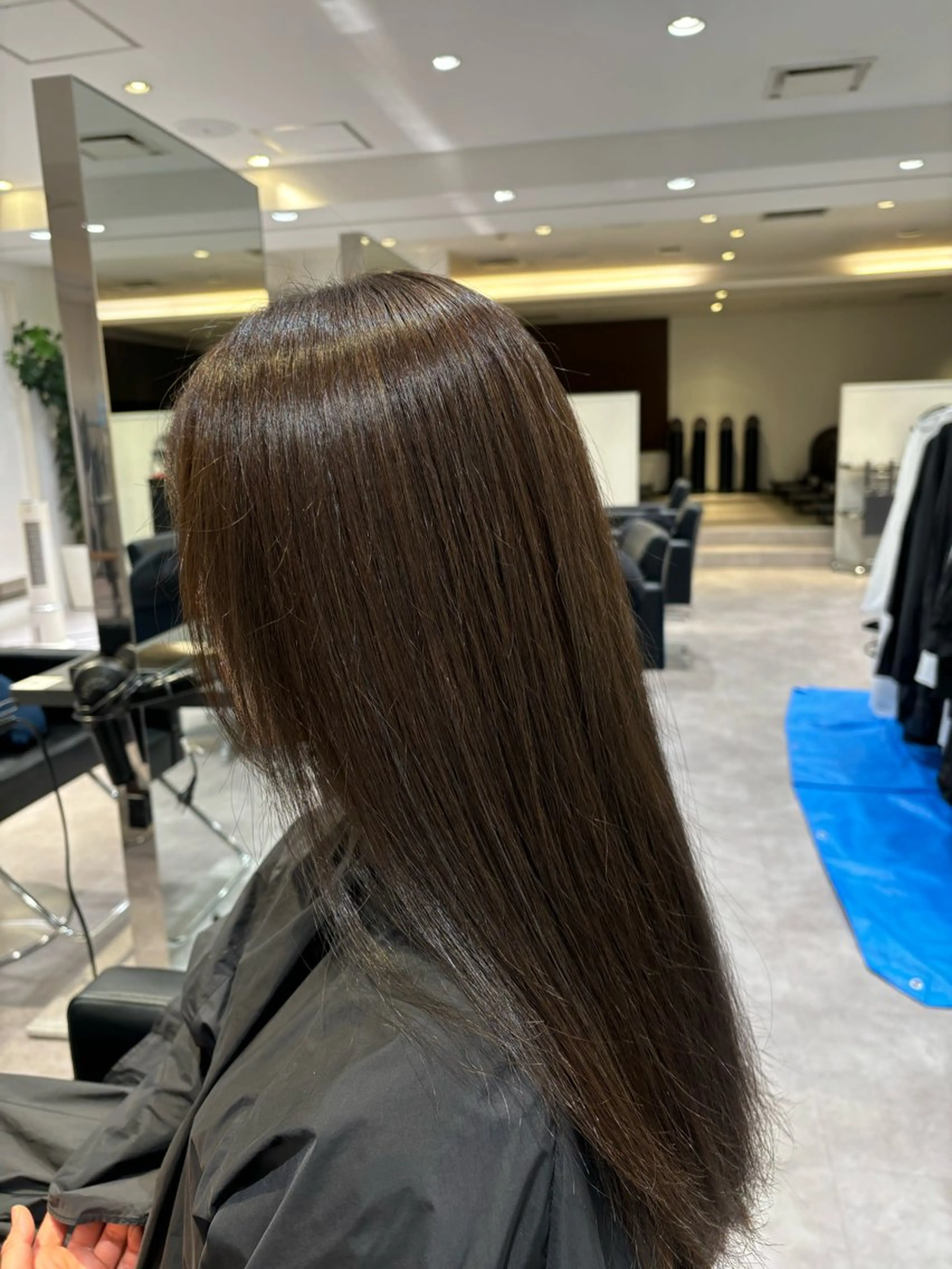 ロング カラー グレージュ 無料カットモデル /小顔ショート/荒砂のヘアスタイル