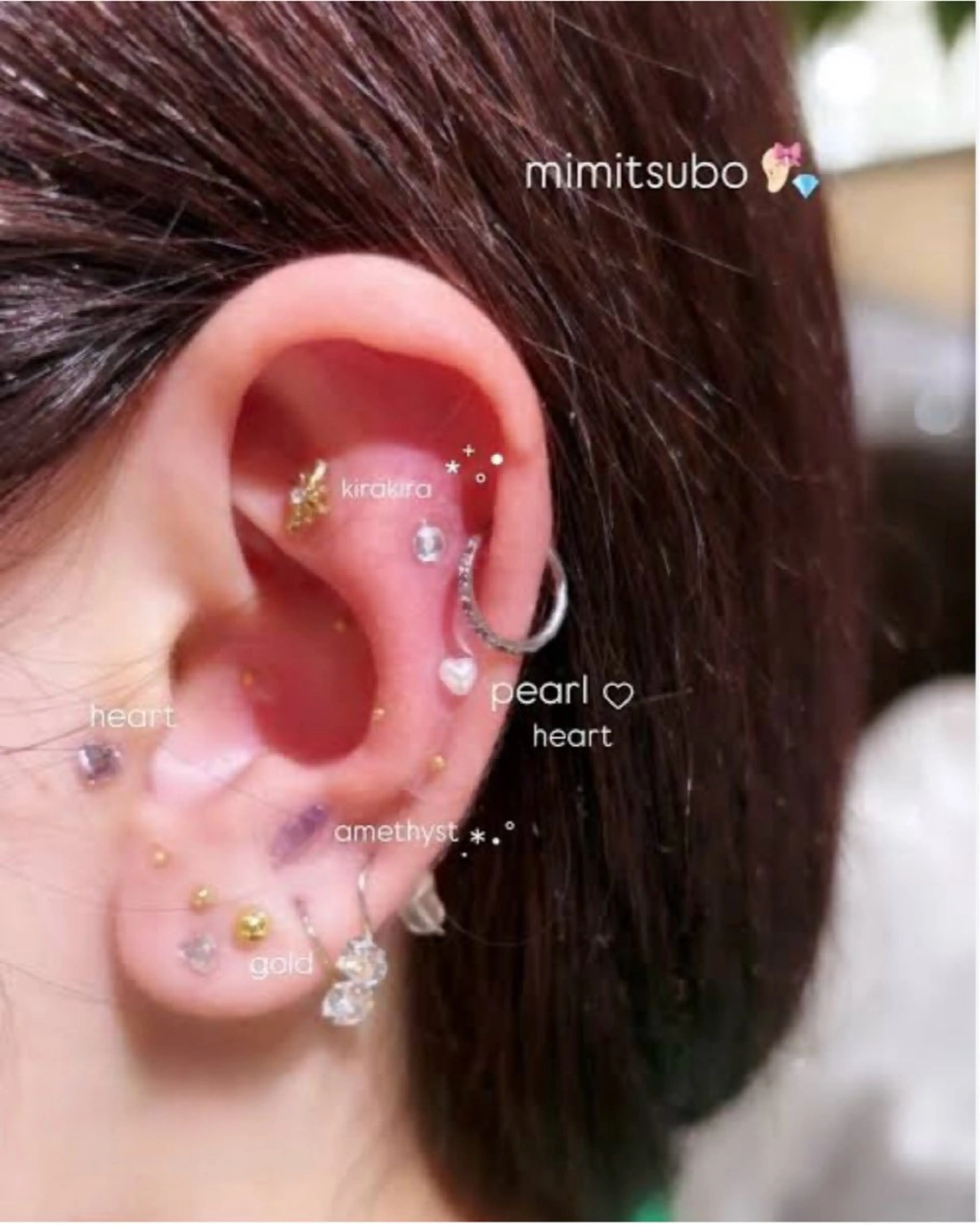 【最新/SNSで話題】耳つぼジュエリー💎12粒まで付けれます！！の写真