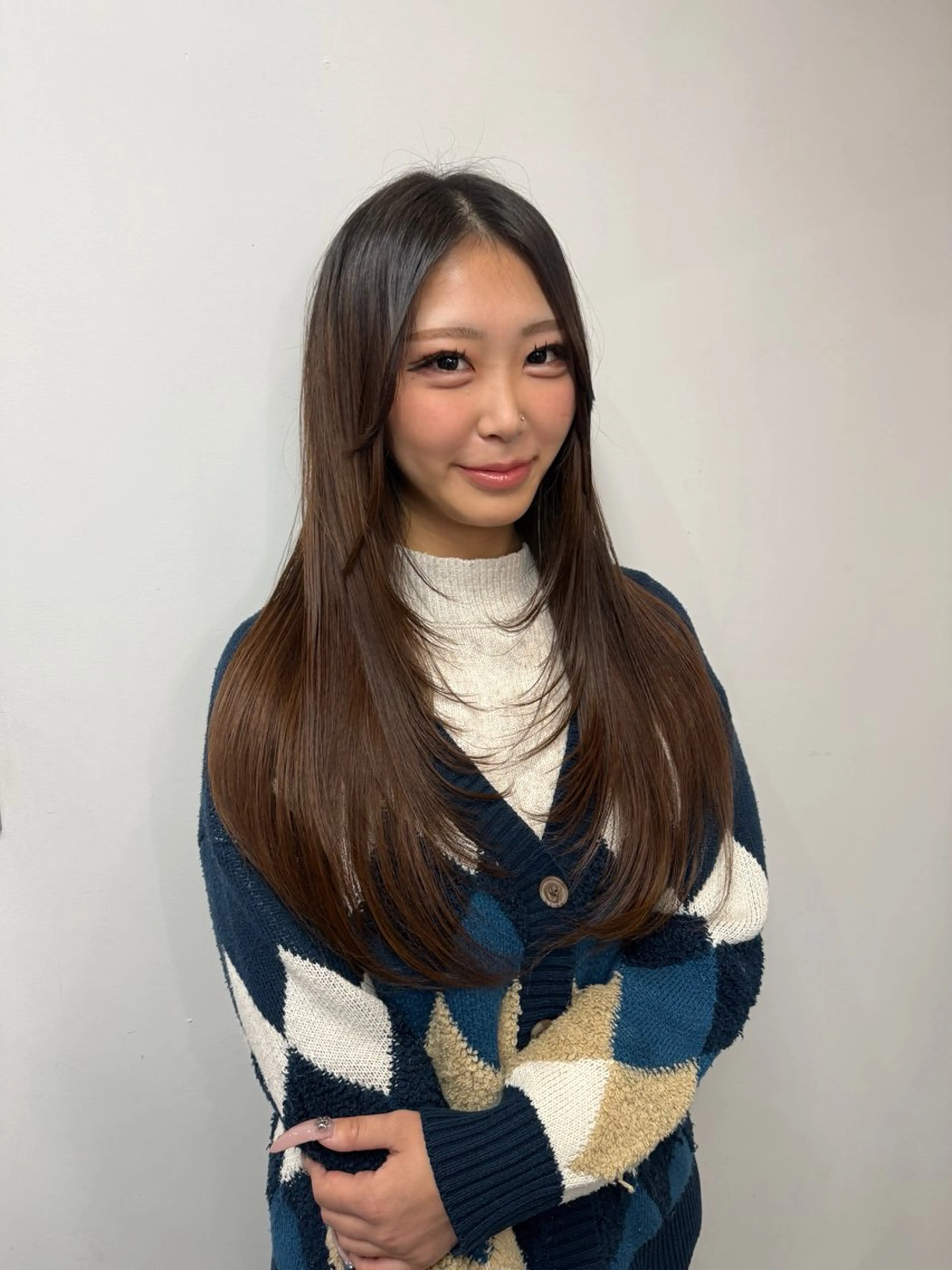 ロング ロングレイヤー 顔周りカット レイヤーカット ロング カット トリートメント SHICUNEアサミ /ショート/メンズのヘアスタイル