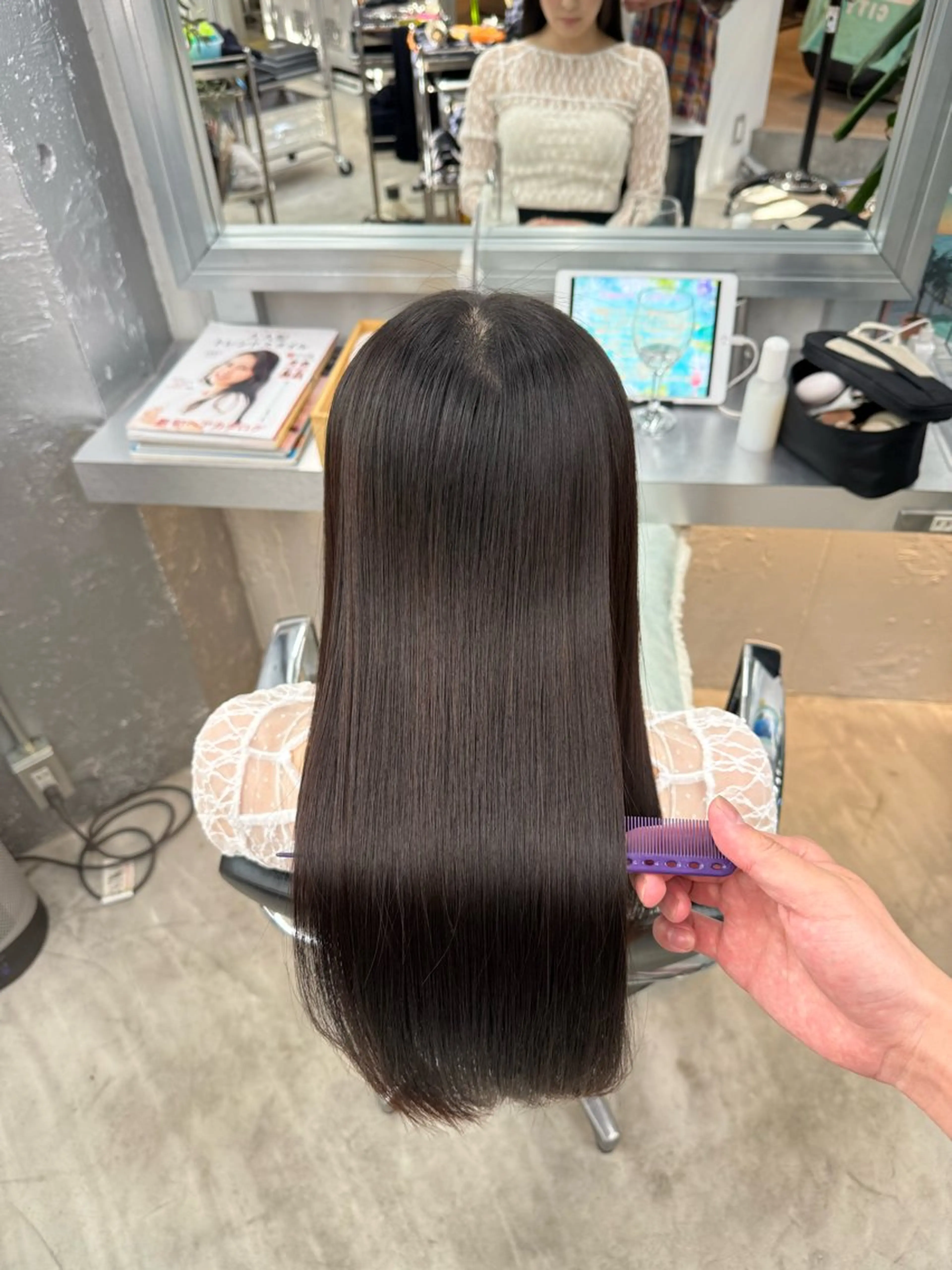 ロング 縮毛矯正 トリートメント 乾かすだけでまとまる /髪質改善西村涼太のヘアスタイル