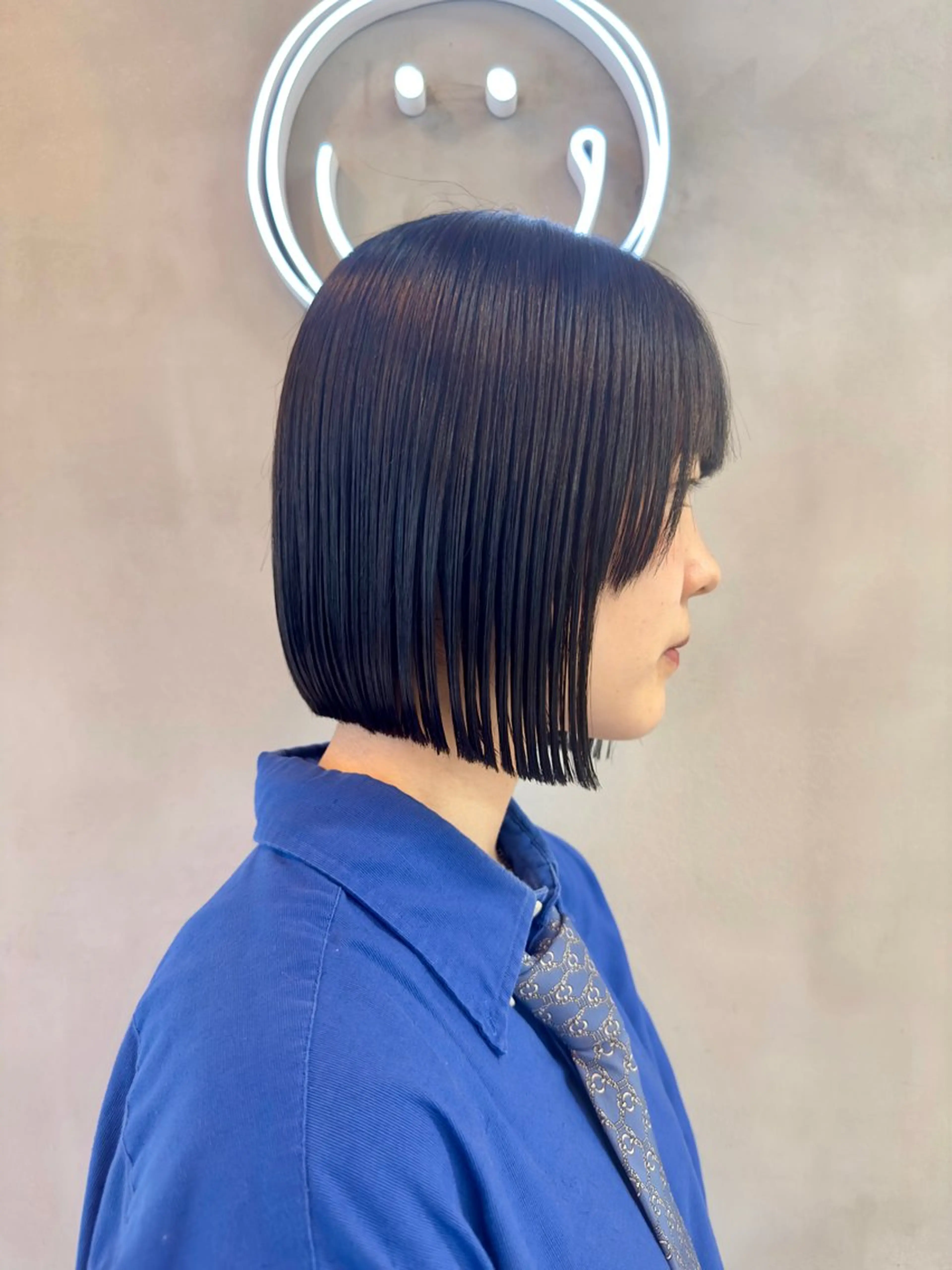 ショート センターパート /ニュアンスパーマのヘアスタイル