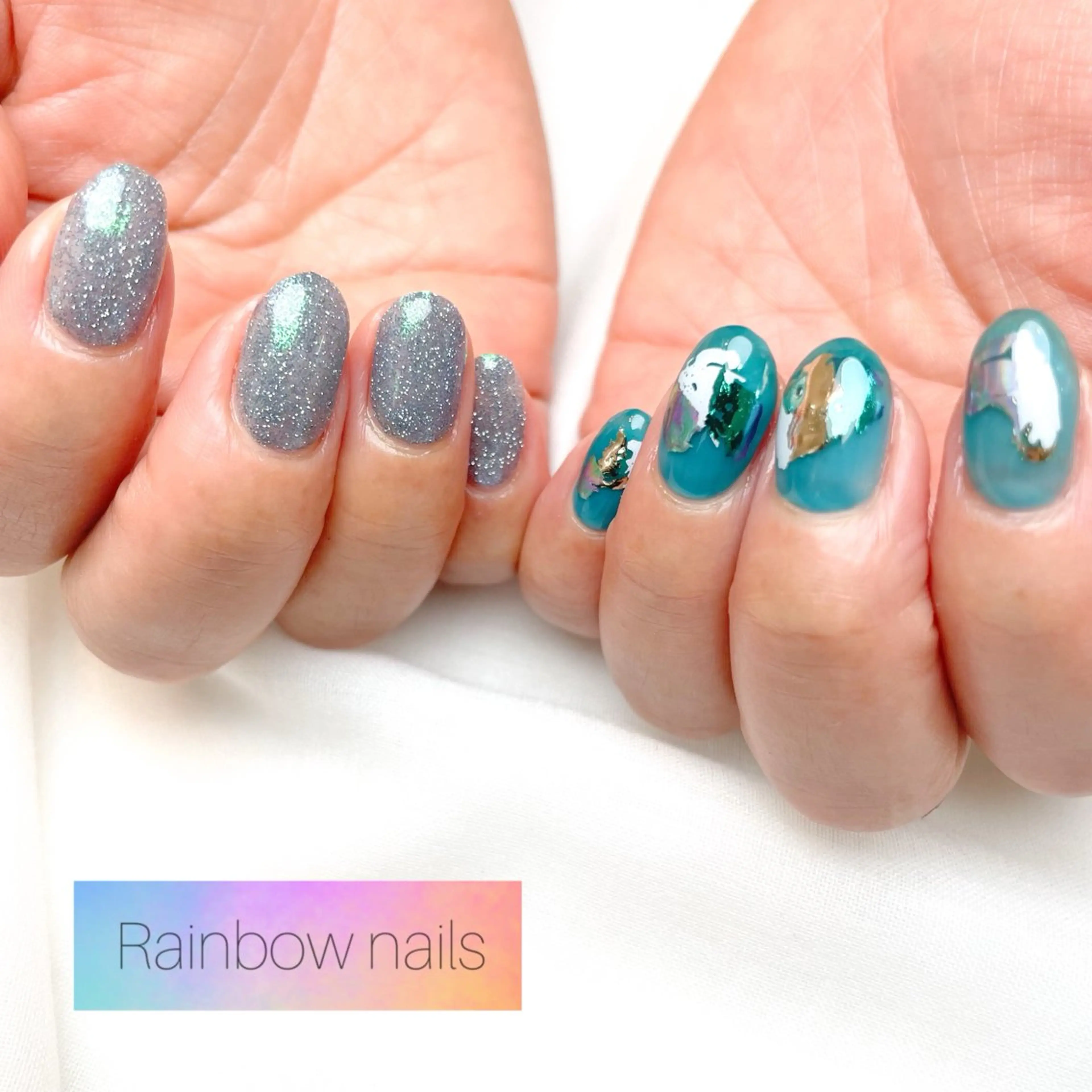 ネイル Rainbow nailsくろちゃんのネイルデザイン