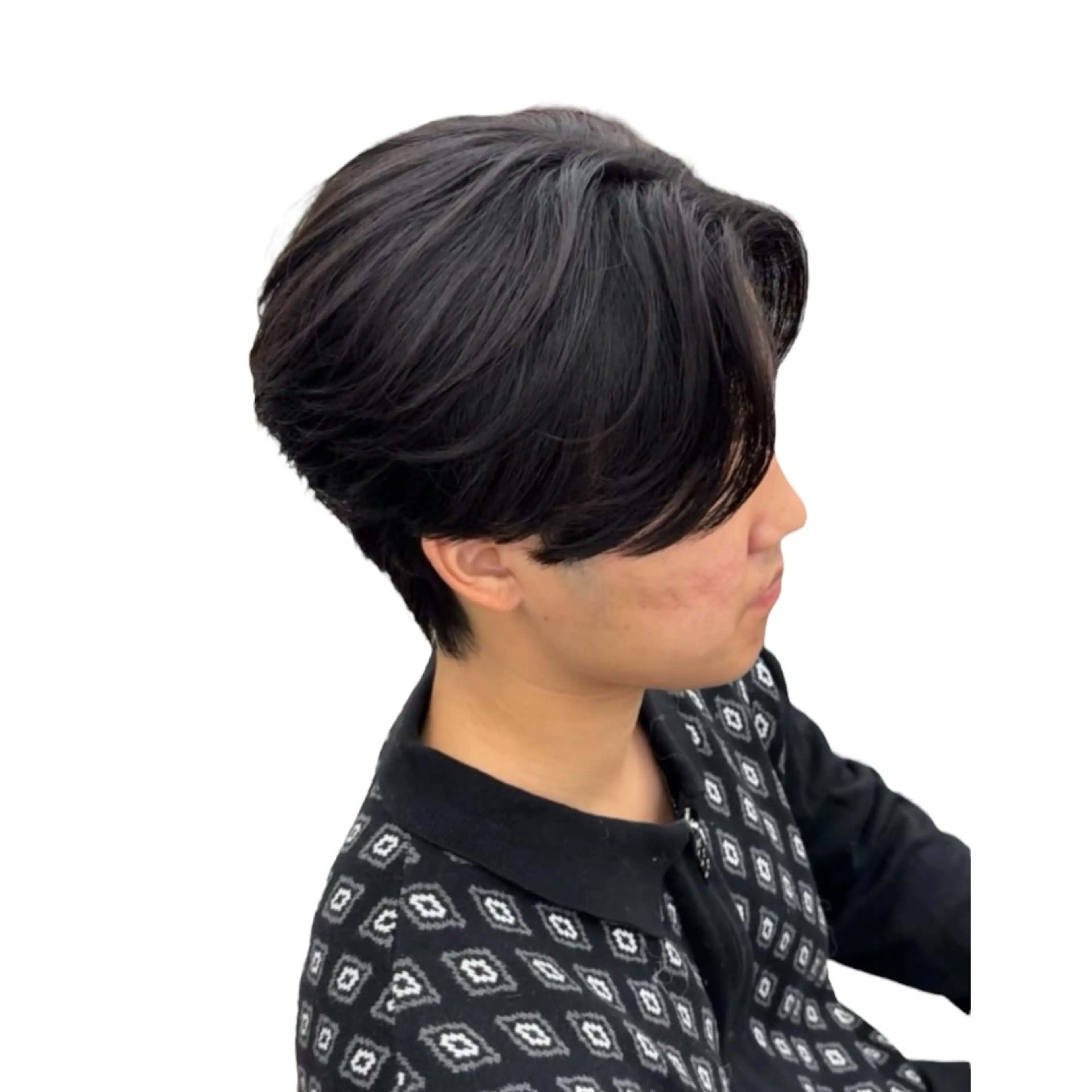 ショート パーマ メンズ センターパート メンズパーマ 刈り上げ くせ毛 縮毛矯正 カット 縮毛矯正/メンズ パーマ/岩名新大のヘアスタイル